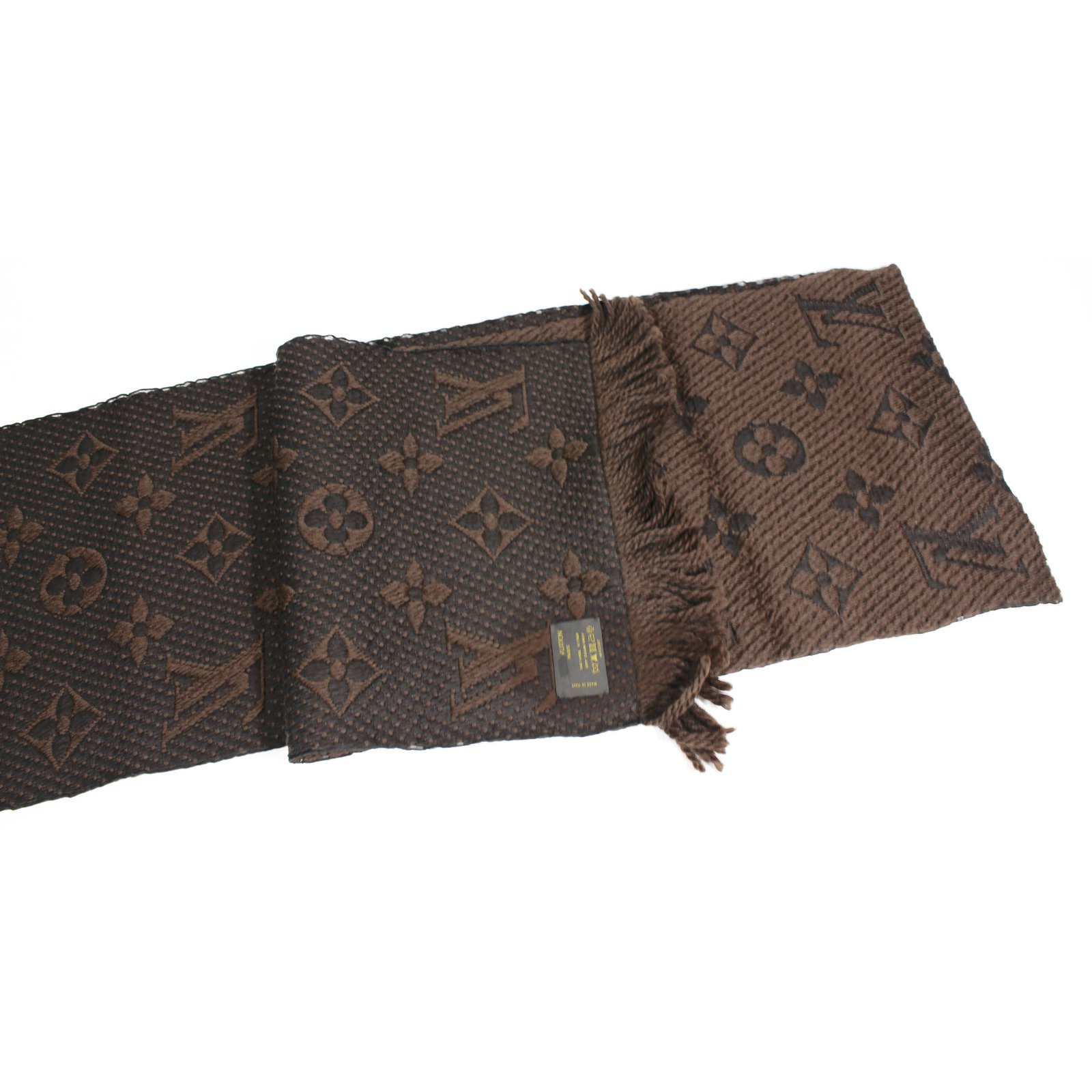 Louis Vuitton Scarves Brown Silk Wool ref.8655 - Joli Closet