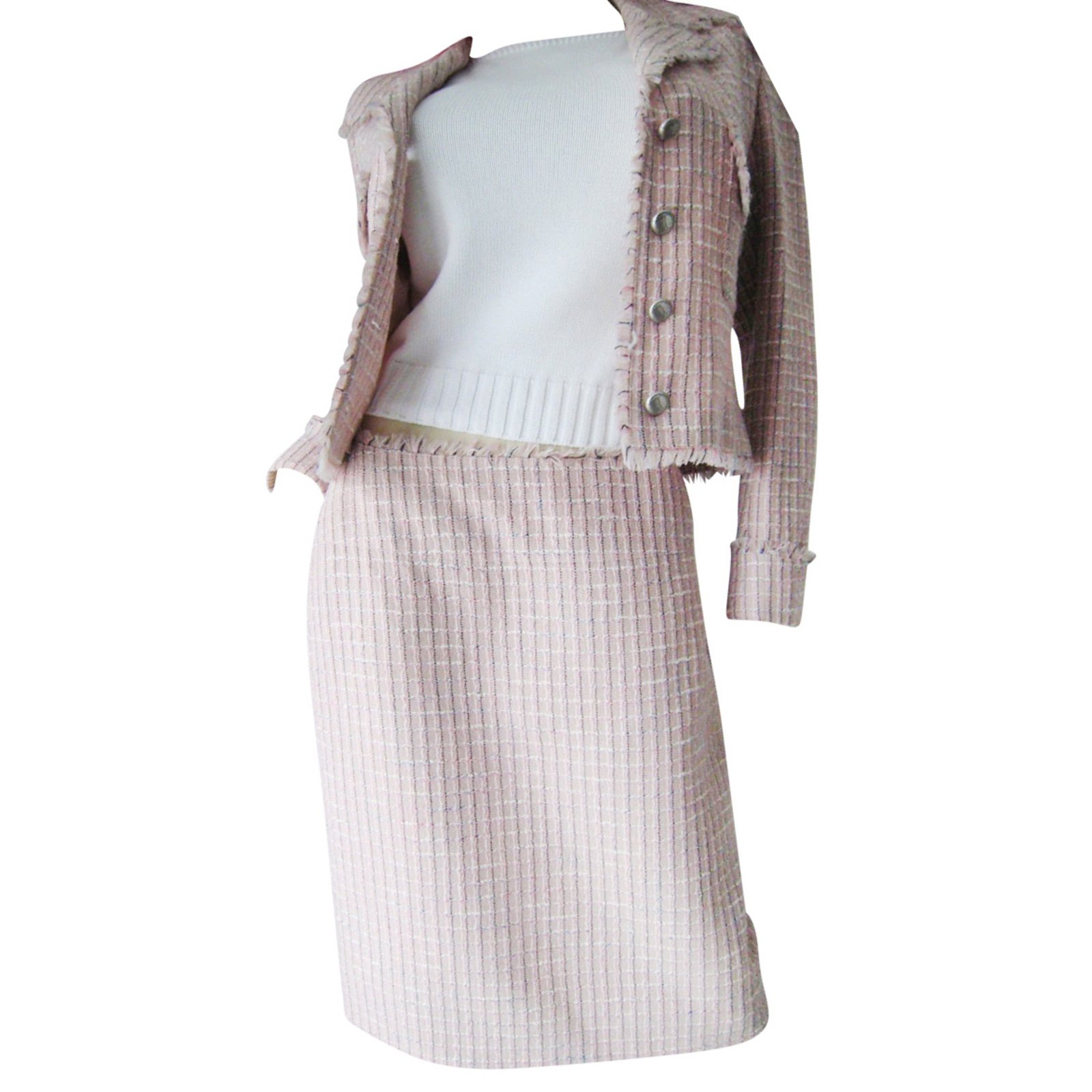 Louis Féraud Skirt suit Eggshell Cotton ref.712290 - Joli Closet