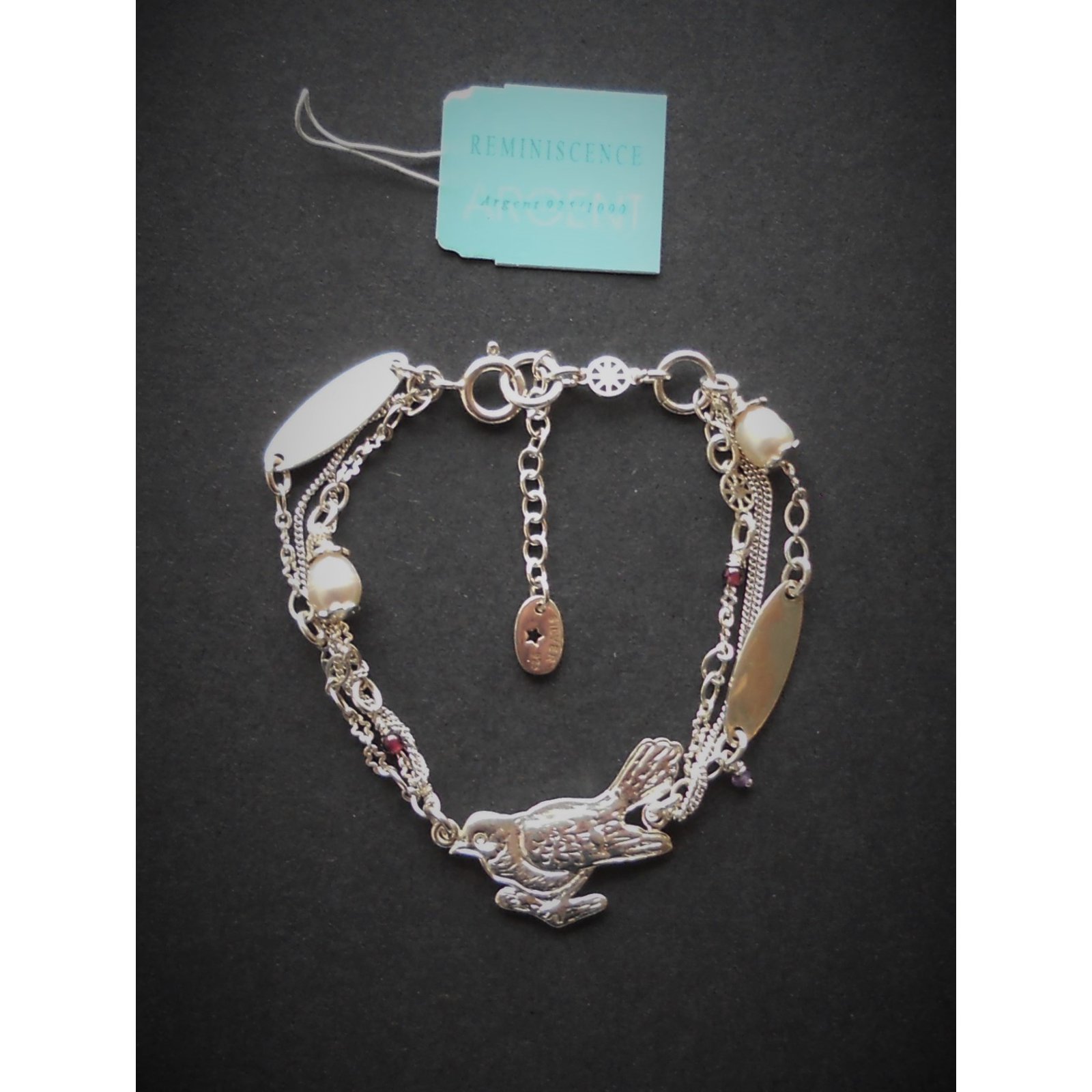 Bracelet REMINISCENCE perles facettées pendentif fleurs nacre perle