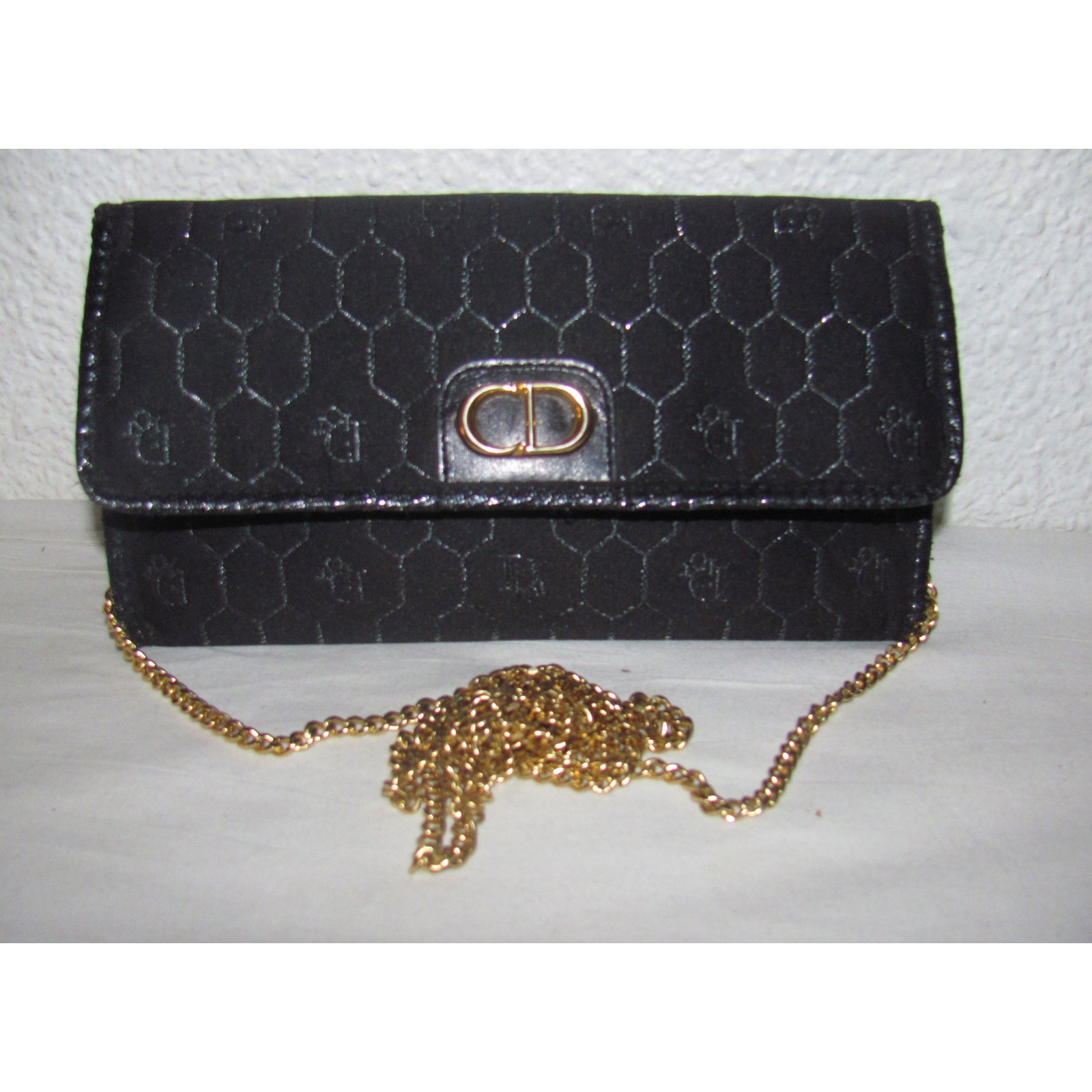 Christian Dior Clutch bags Black Cloth ref.9226 Joli Closet