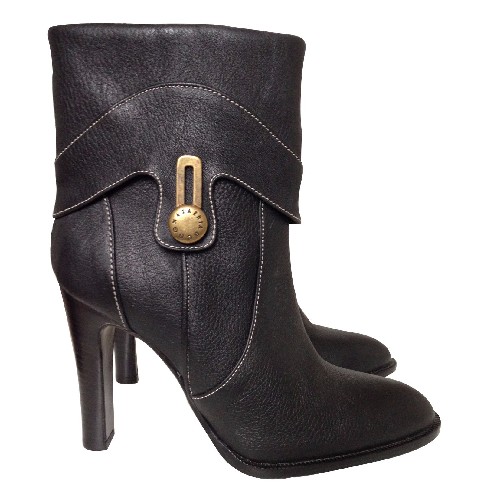 Bcbg Max Azria Ankle Boots Black Leather ref.9475 - Joli Closet