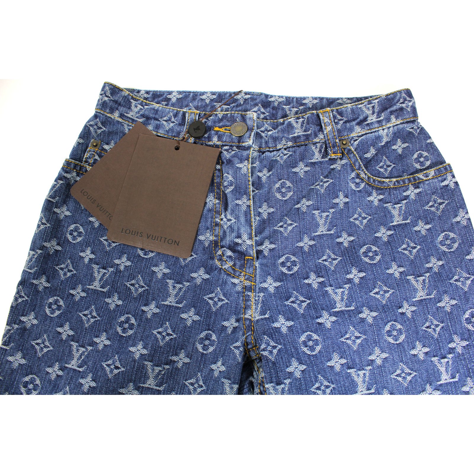 Short vest Louis Vuitton Blue size 36 FR in Denim - Jeans - 24271705