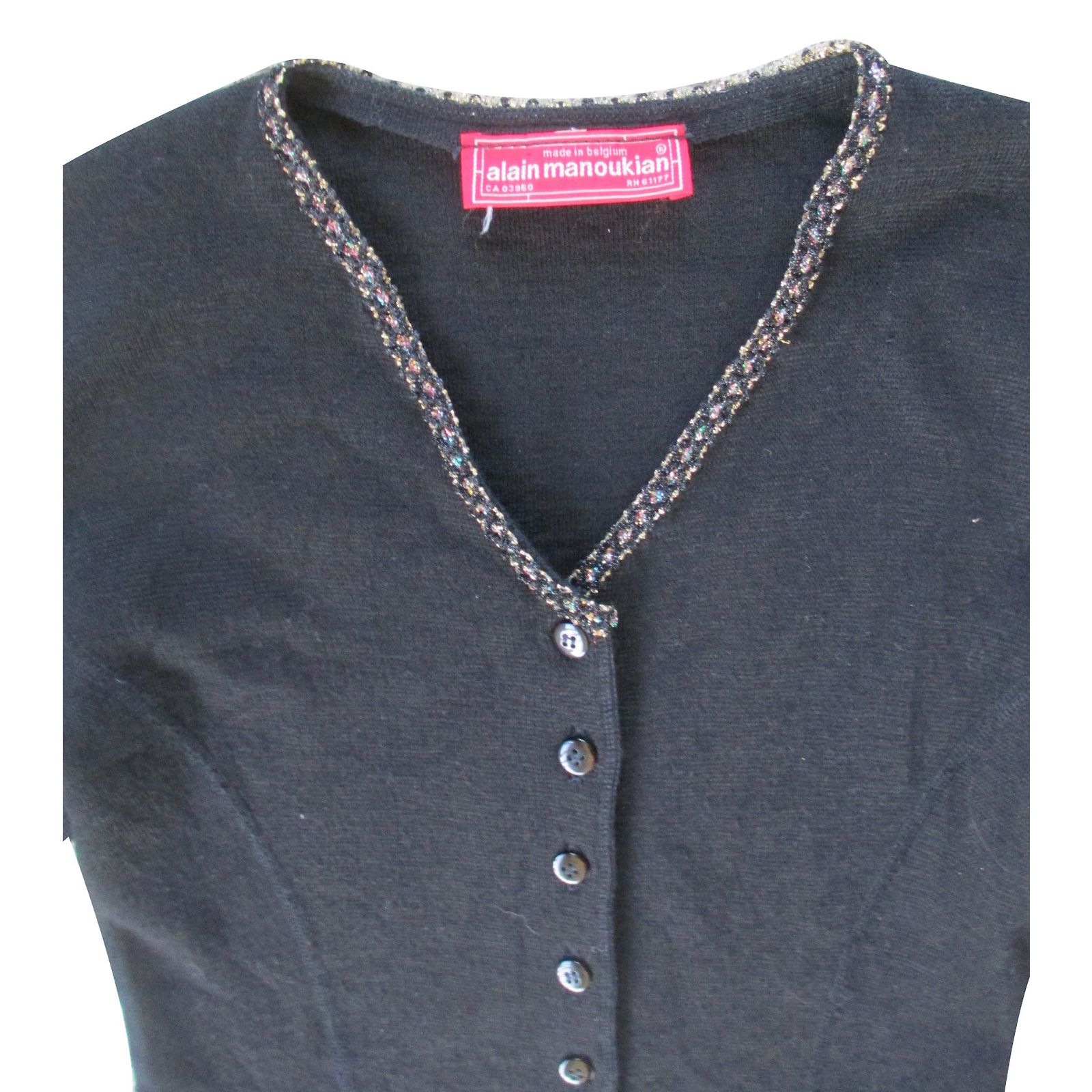 Robe Tunique évasée Alain Manoukian - Taille 44 - Laine Noire - Occasion Très Bon état