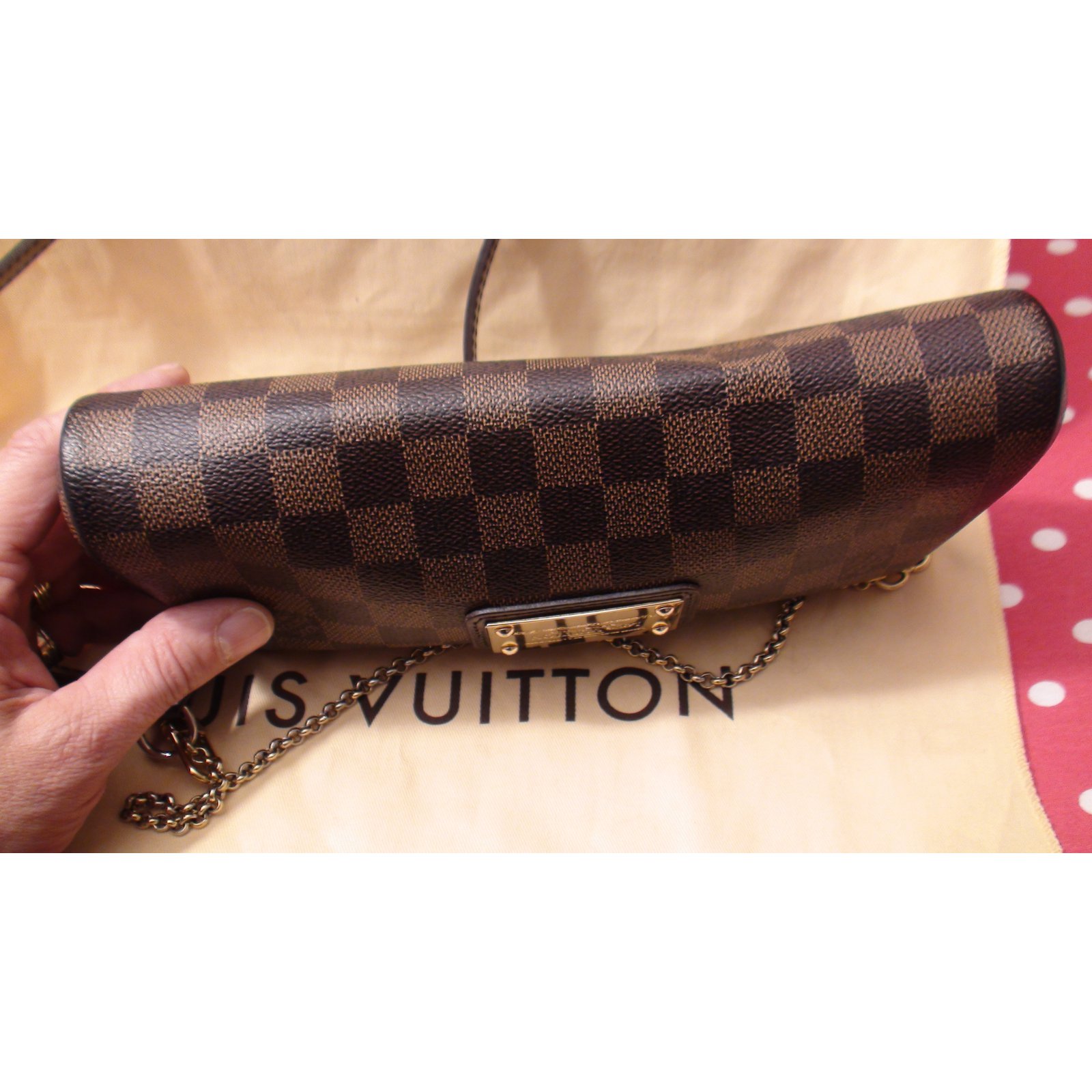 Eva Louis Vuitton Clutch bags Brown Leather ref.13131 - Joli Closet