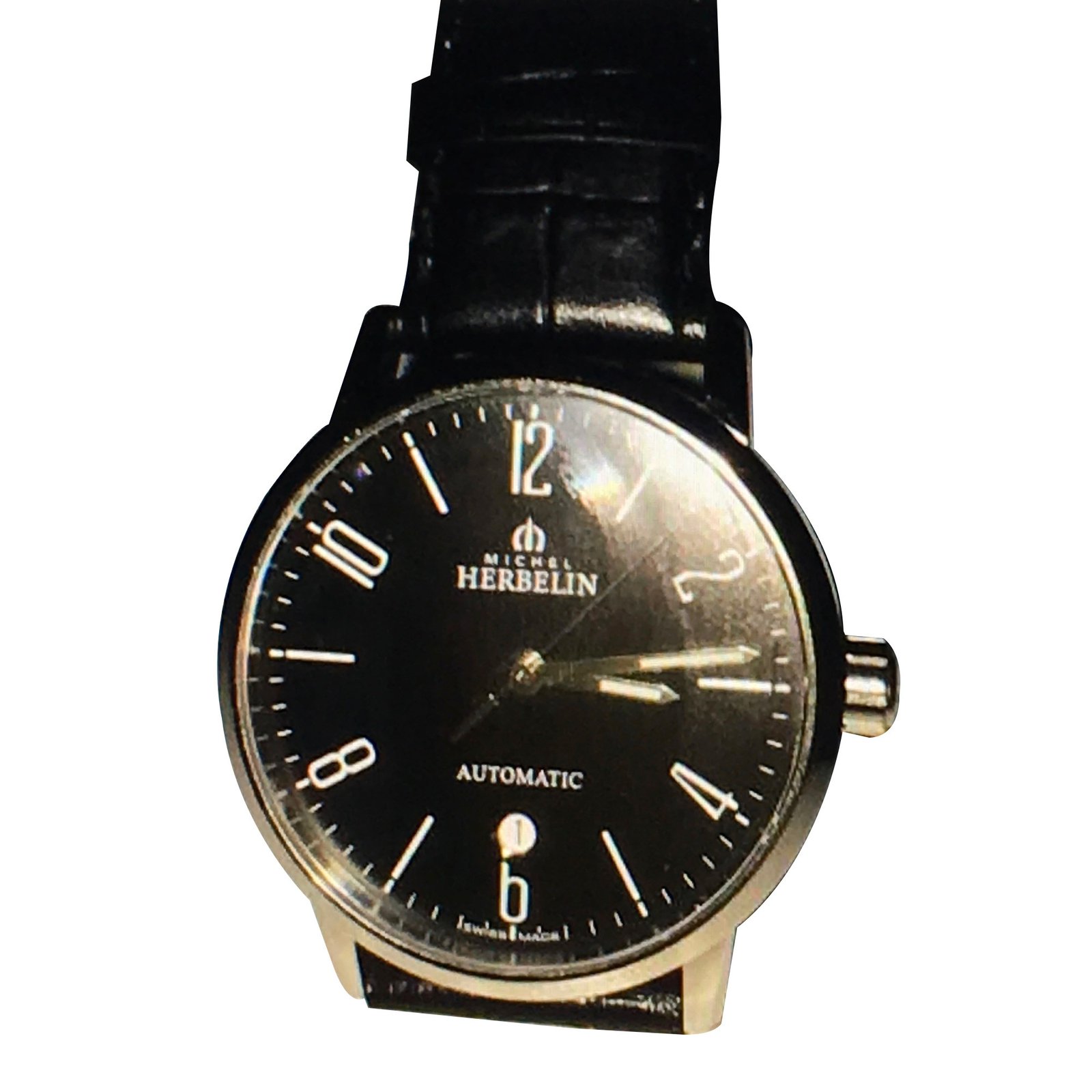 Michel Herbelin Automatic Watches Black Steel Ref 13968 Joli Closet
