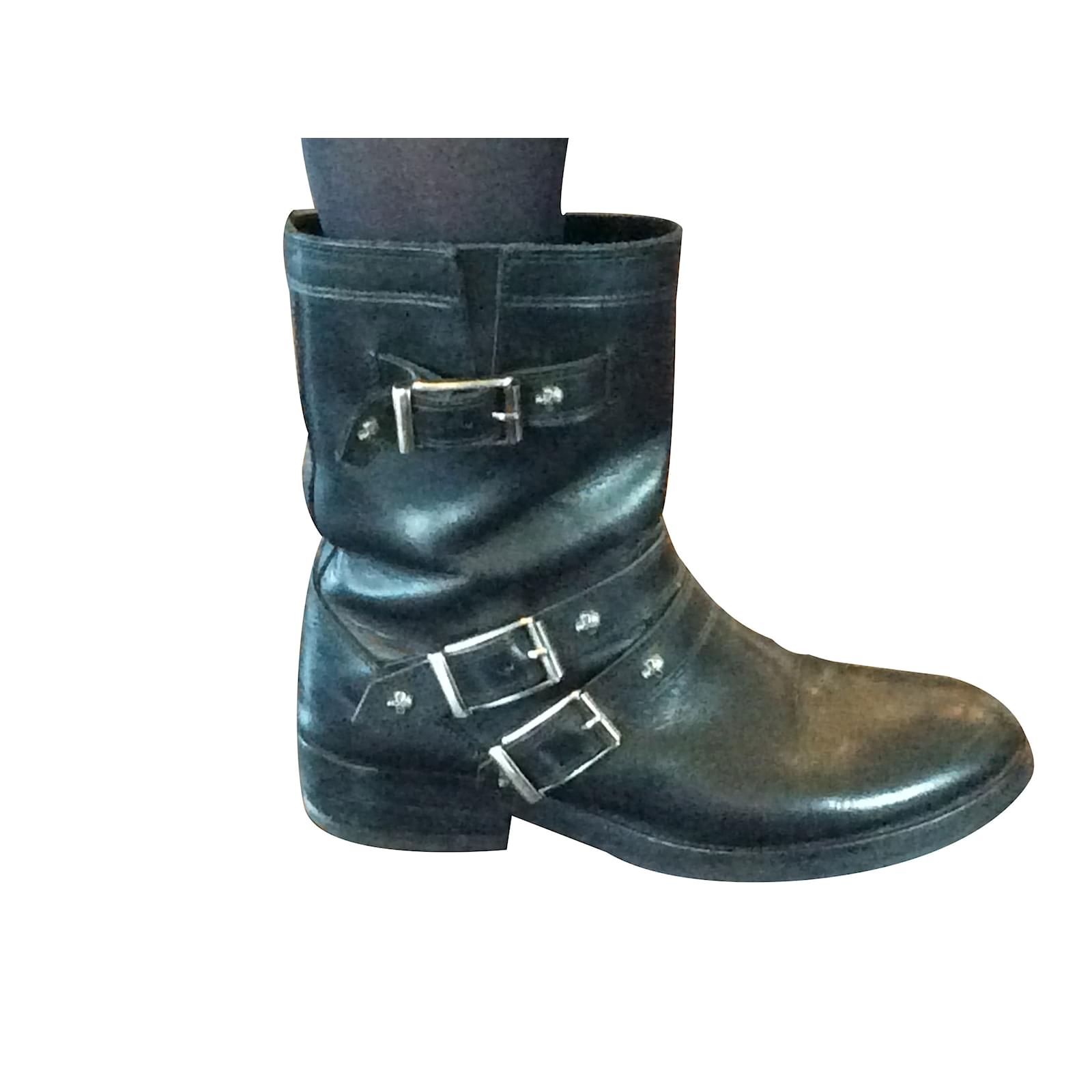 The Kooples Ankle Boots Black Leather ref.14141 - Joli Closet