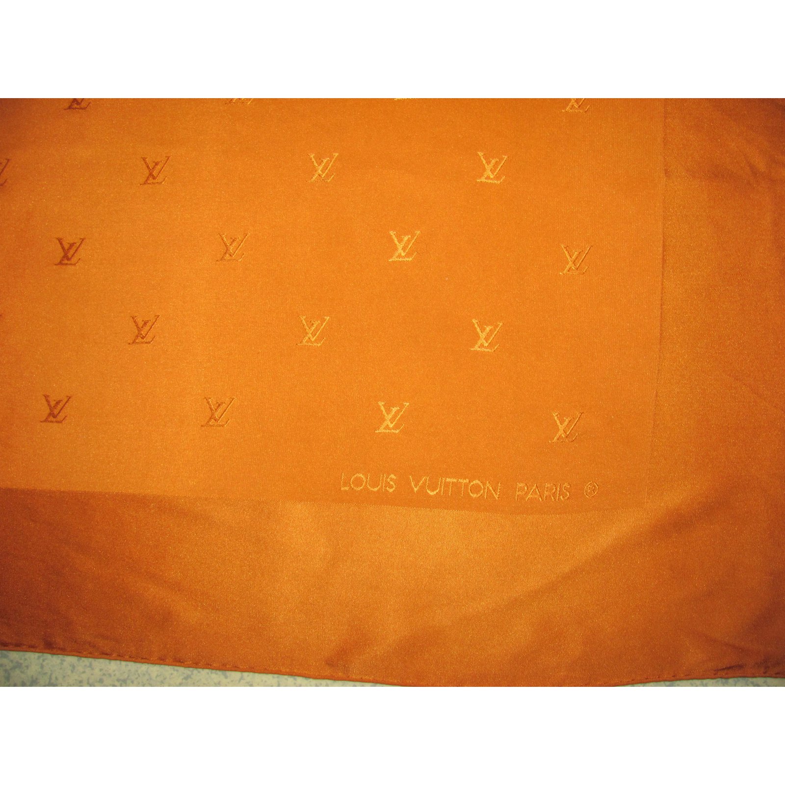 Louis Vuitton Orange Silk Scarf ○ Labellov ○ Buy and Sell Authentic Luxury