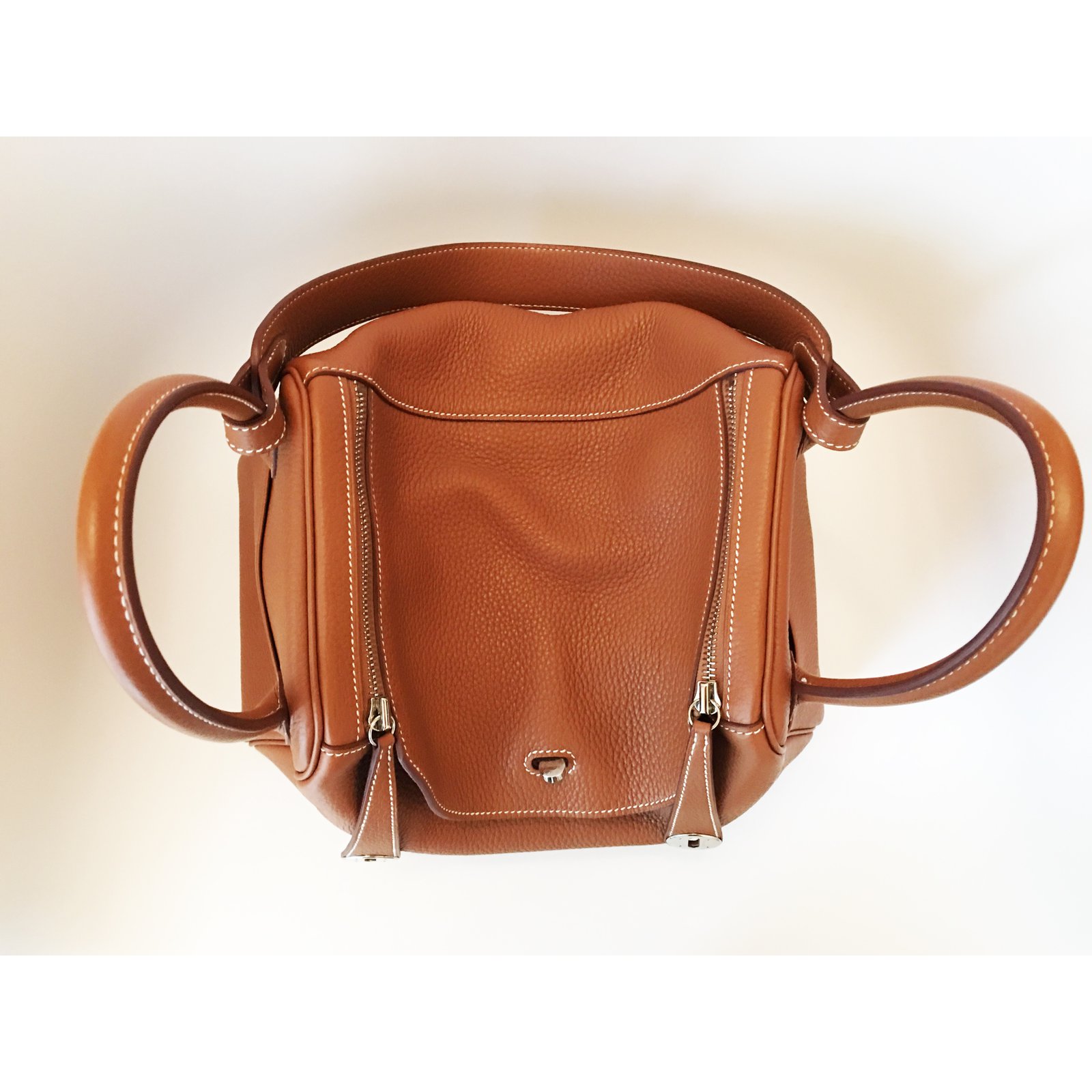 Lindy leather handbag Hermès Camel in Leather - 33264625