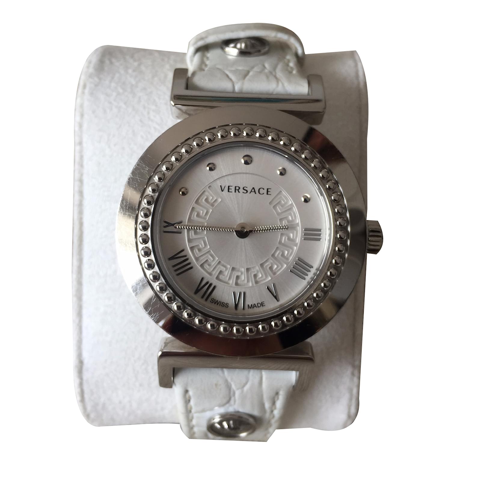 Versace wrist watch White Leather ref.17436 Joli Closet