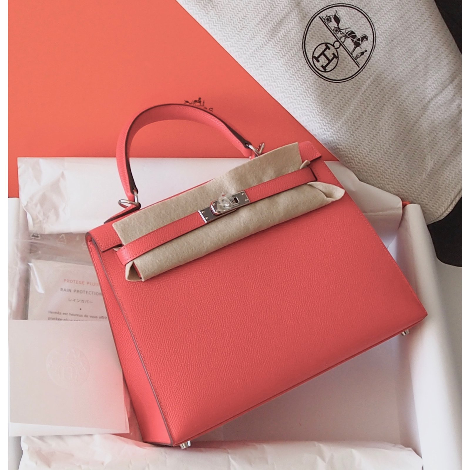 Hermès Kelly Sellier 25 cm Pink Leather ref.17732 - Joli Closet