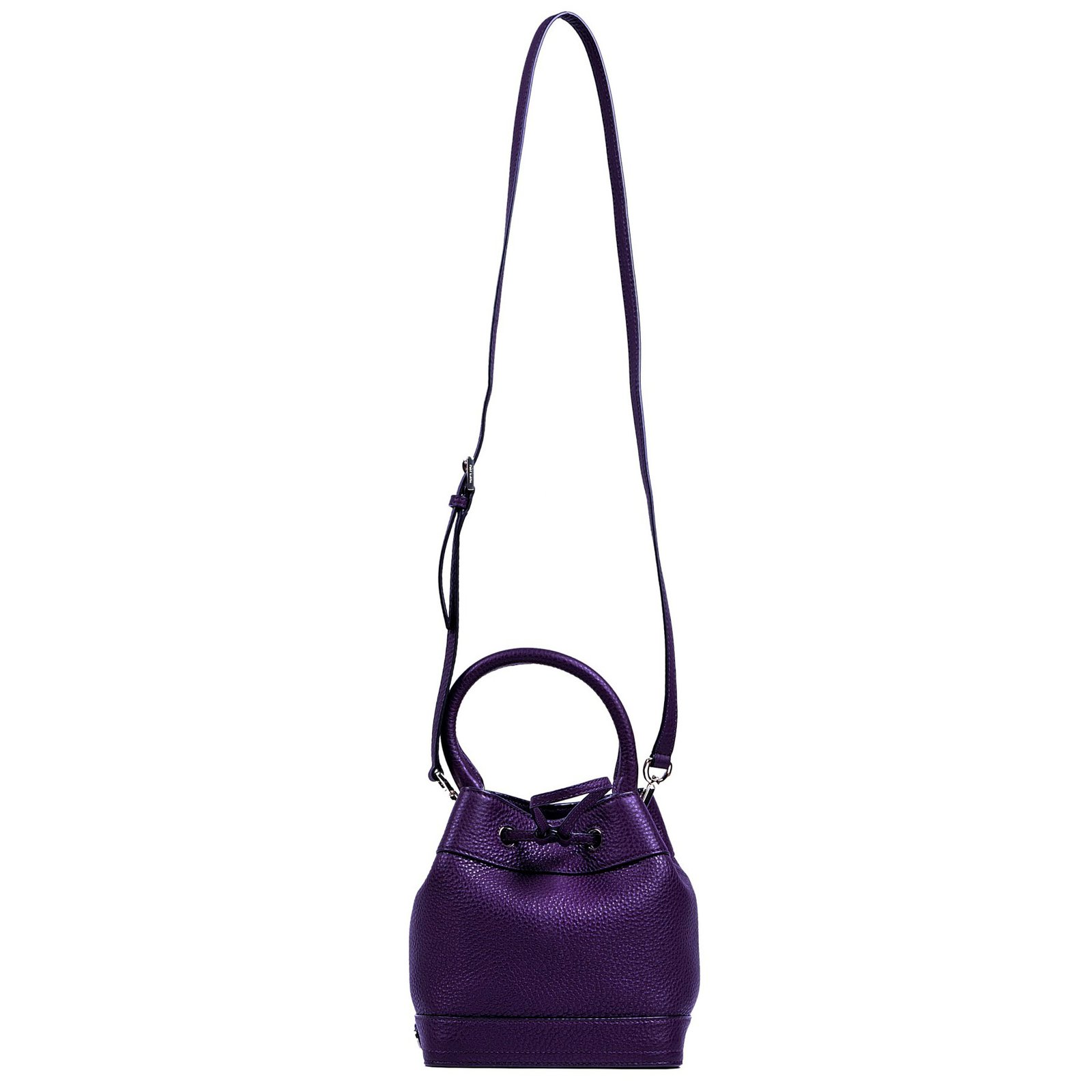 Tory Burch Robinson mini pebbled bucket bag Purple Leather ref.18037 - Joli  Closet