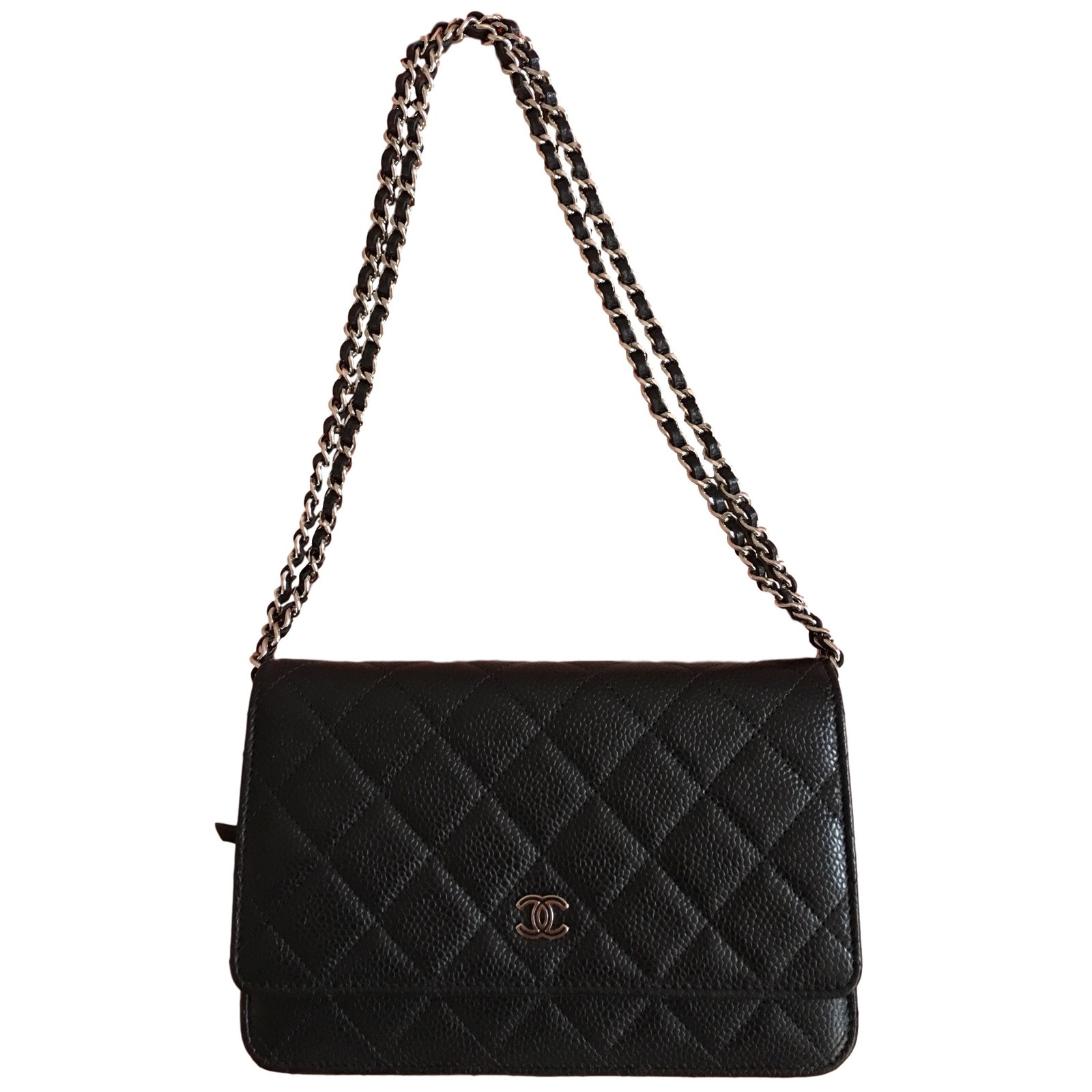 Wallet On Chain Chanel Black WOC Caviar Leather ref.18161 - Joli Closet