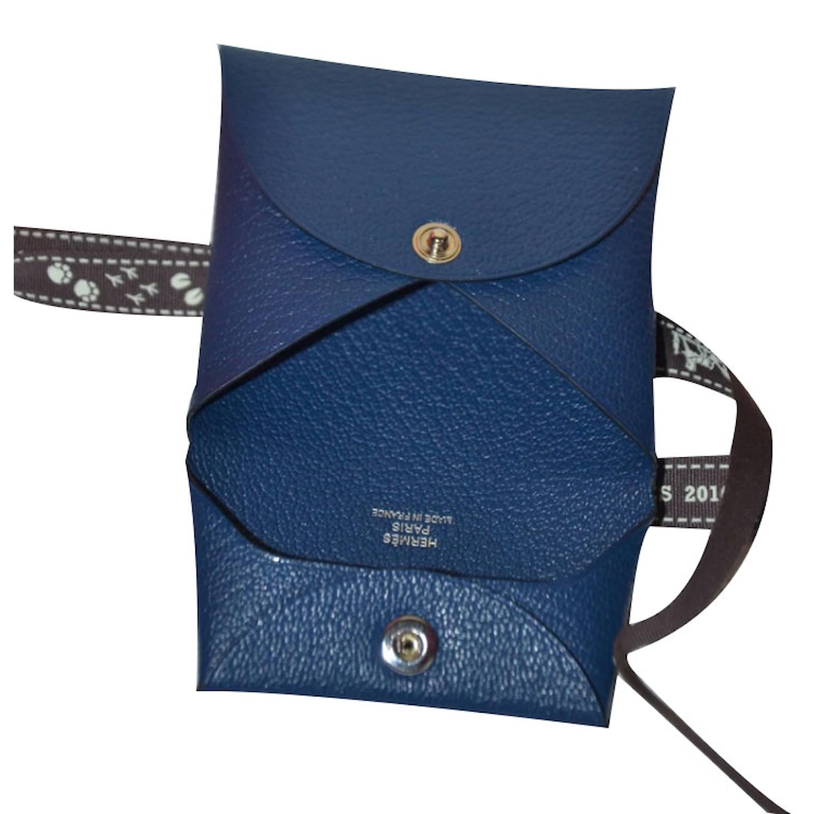 Hermès Pouch Blue Leather ref.18634 Joli Closet