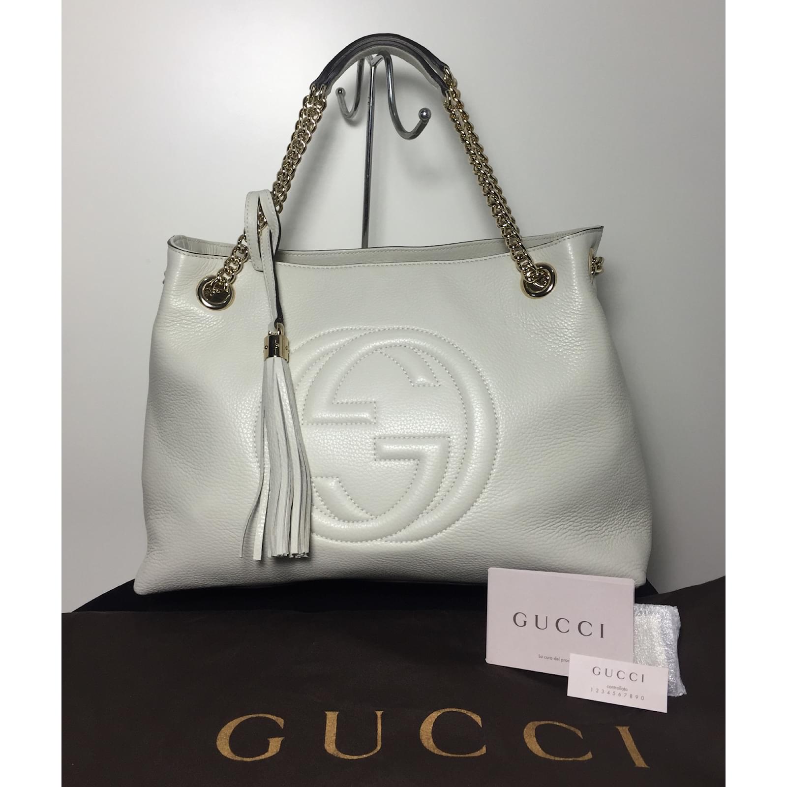 Gucci Handbags White Leather ref.19024 Joli Closet