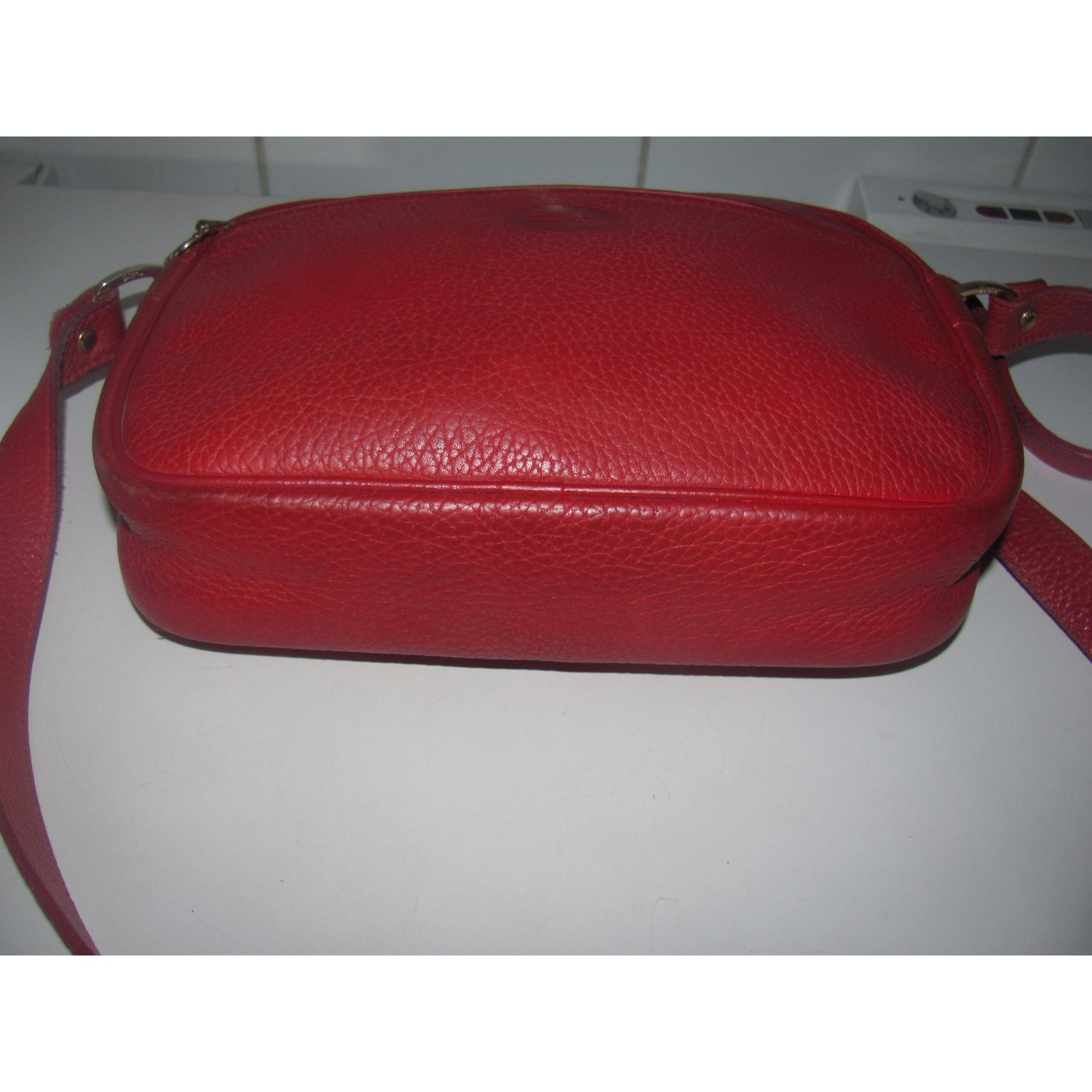 Longchamp Handbag Red Leather ref.19436 - Joli Closet