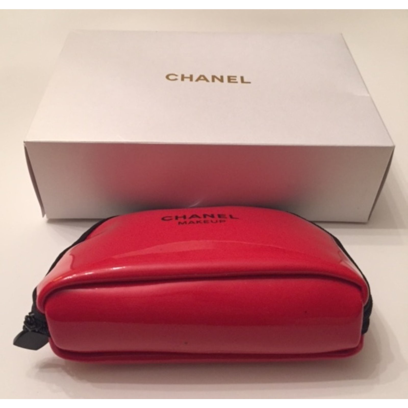chanel red makeup bag