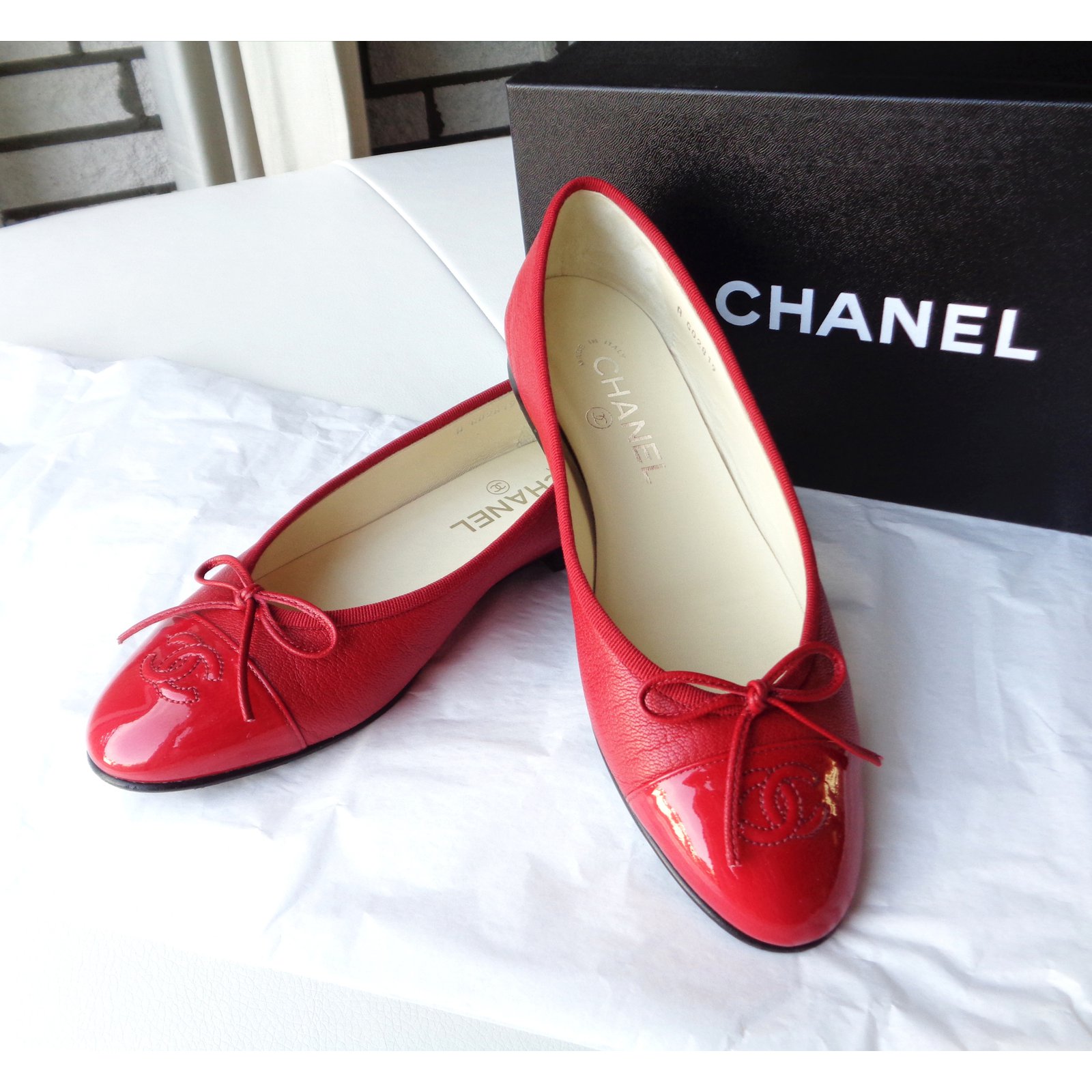 Chanel Ballerina Red Leather  - Joli Closet