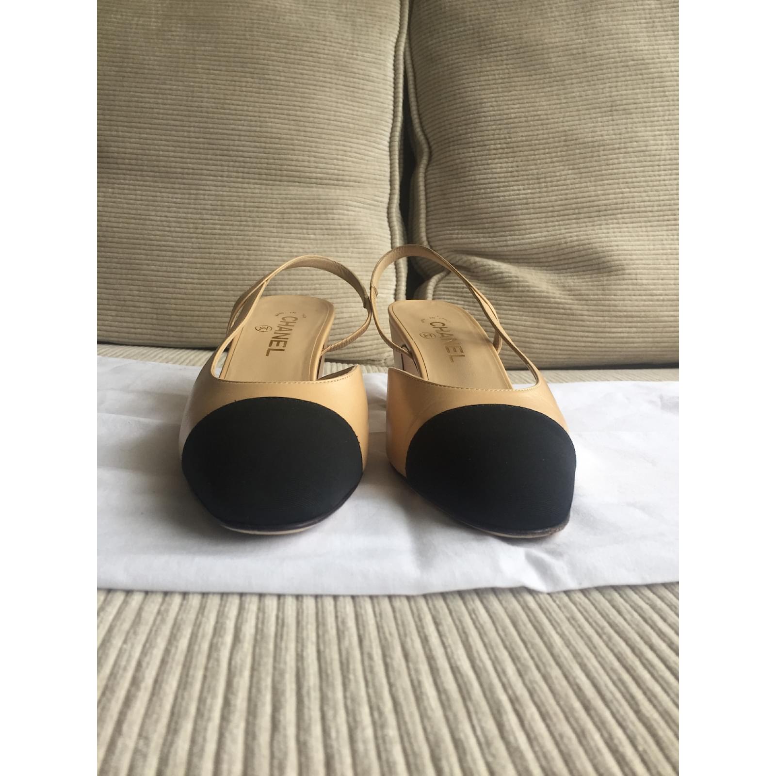 Chanel Heels Beige Leather ref.20192 - Joli Closet