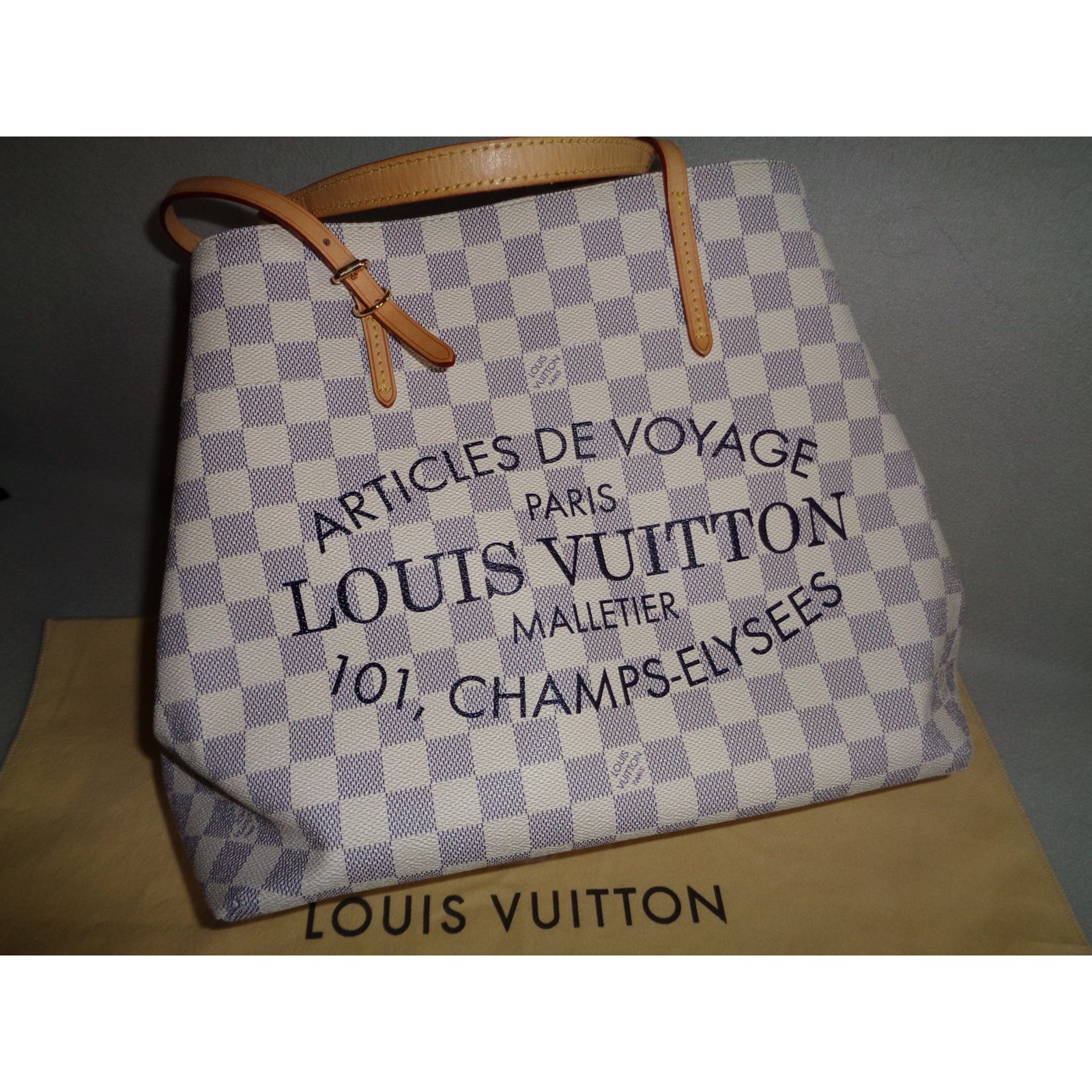 Louis Vuitton Damier Azur Canvas Articles De Voyage Cabas Adventure MM Bag Louis  Vuitton