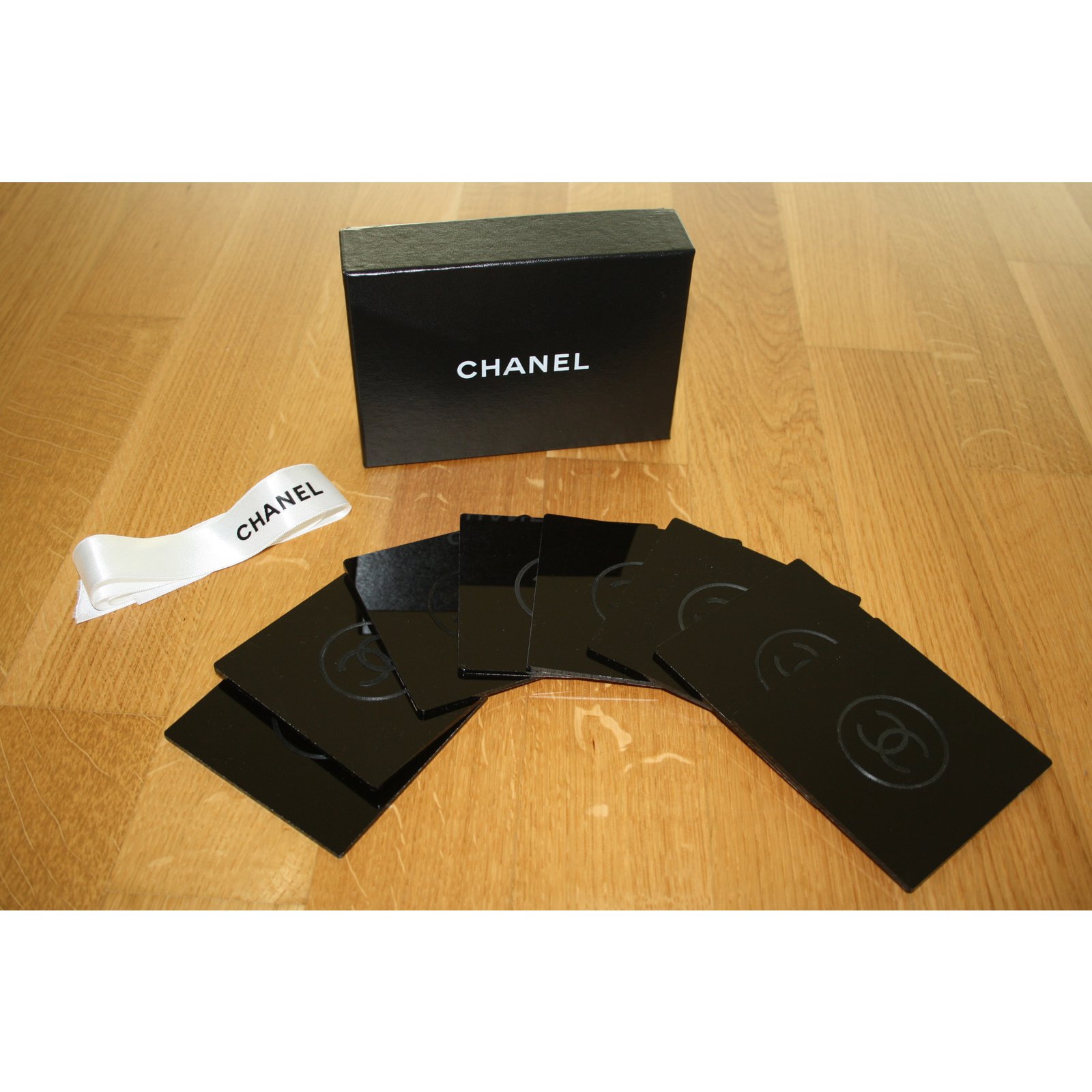 Chanel VIP coaster - set of 8 Black  - Joli Closet