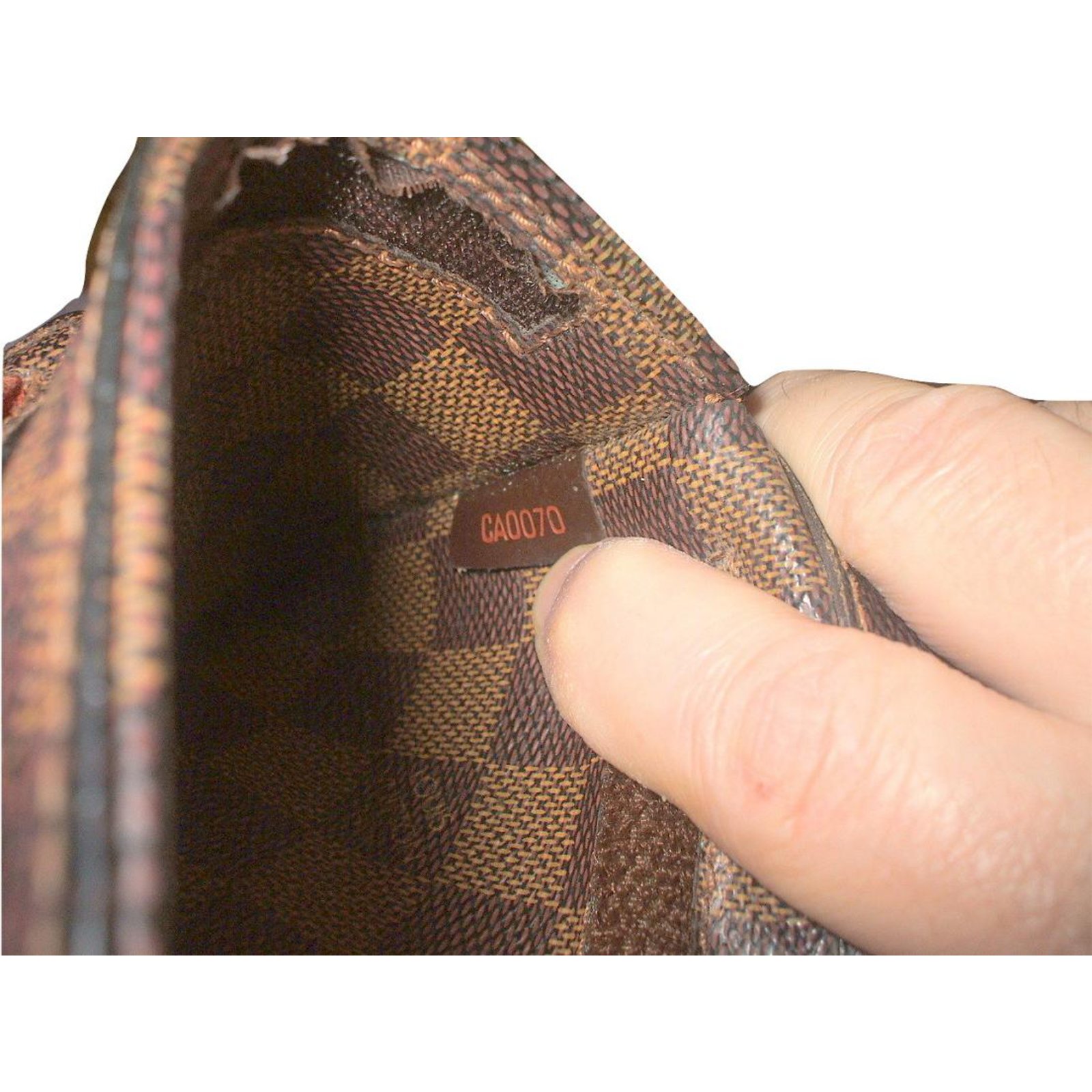 Authenticated used Louis Vuitton Damier Geronimo Shoulder Bag Body Waist N51994 Brown PVC Leather Women's Louis Vuitton, Adult Unisex, Size: (HxWxD)