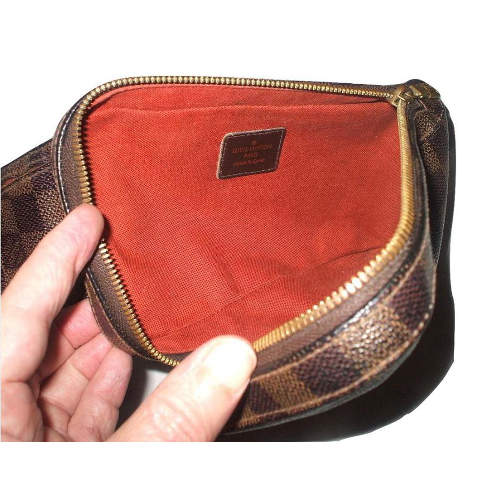 Authenticated used Louis Vuitton Damier Geronimo Shoulder Bag Body Waist N51994 Brown PVC Leather Women's Louis Vuitton, Adult Unisex, Size: (HxWxD)