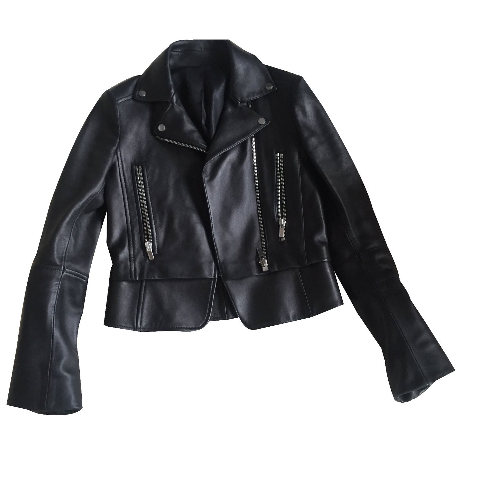Balenciaga Biker jackets Black Leather ref.21665 - Joli Closet