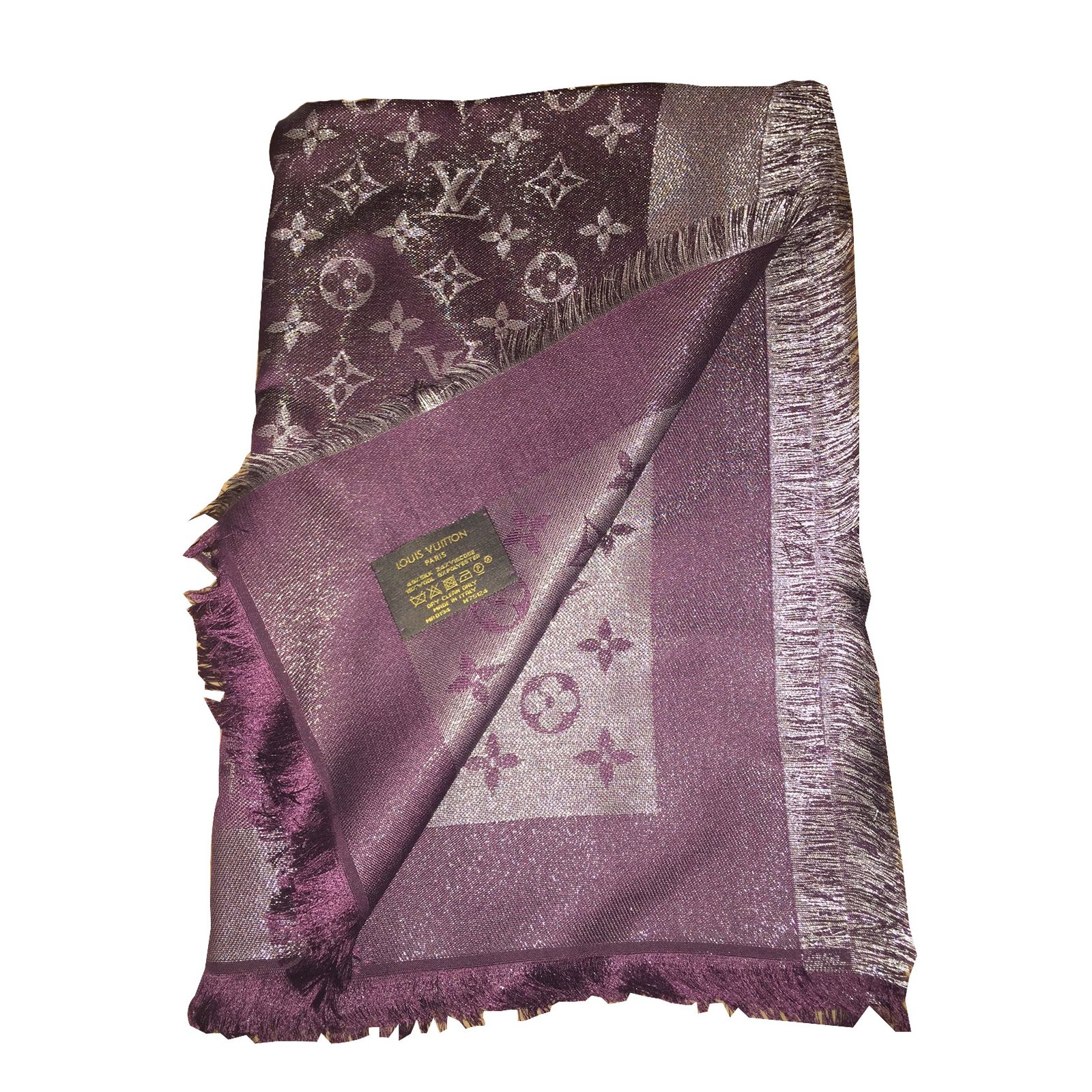 Louis Vuitton shawl Purple Silk ref.21803 - Joli Closet