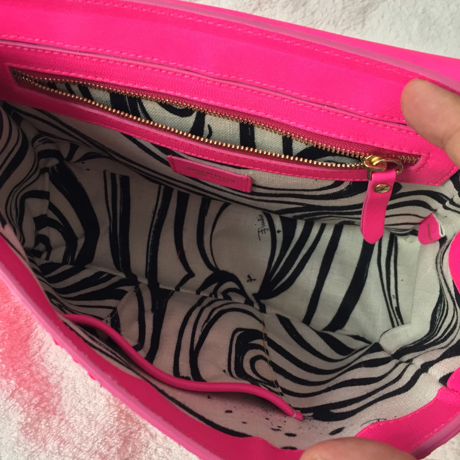 Sac à Main Emilio Pucci Rose Cyclamen En Satin - Neuf Avec Défauts, Made In Italy