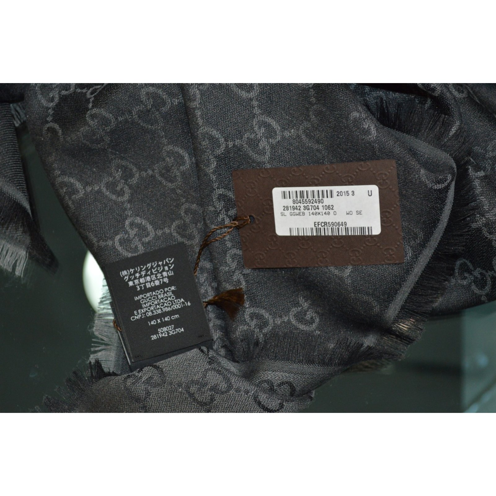 Gucci Scarf GGweb Black Wool ref.23451 - Joli Closet