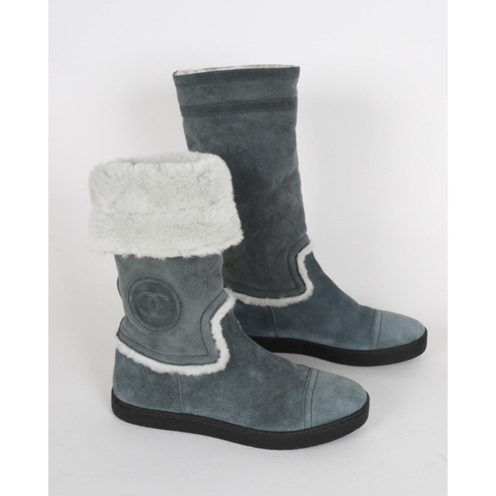 grey shearling boots