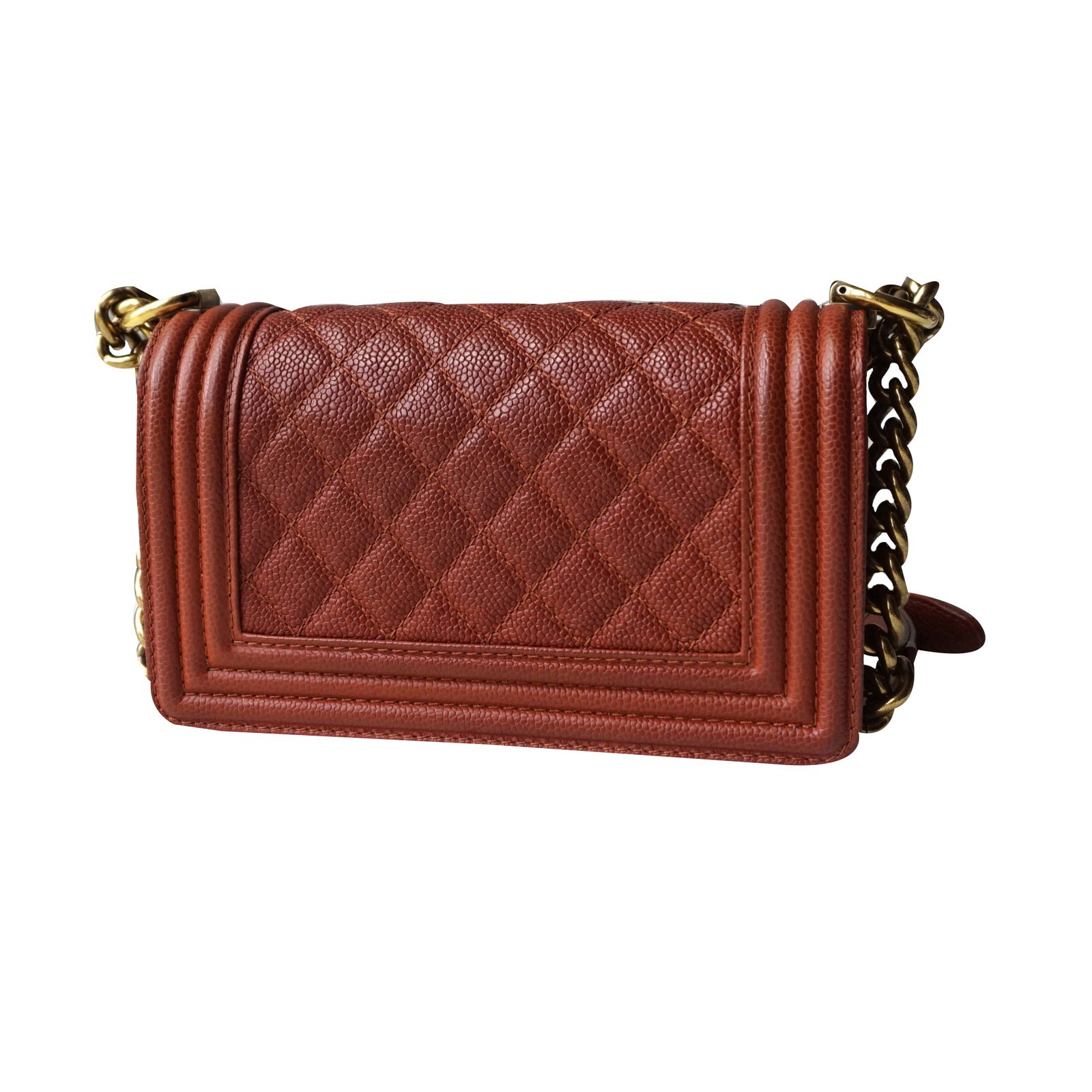 Chanel Boy Dark red Leather ref.24523 - Joli Closet
