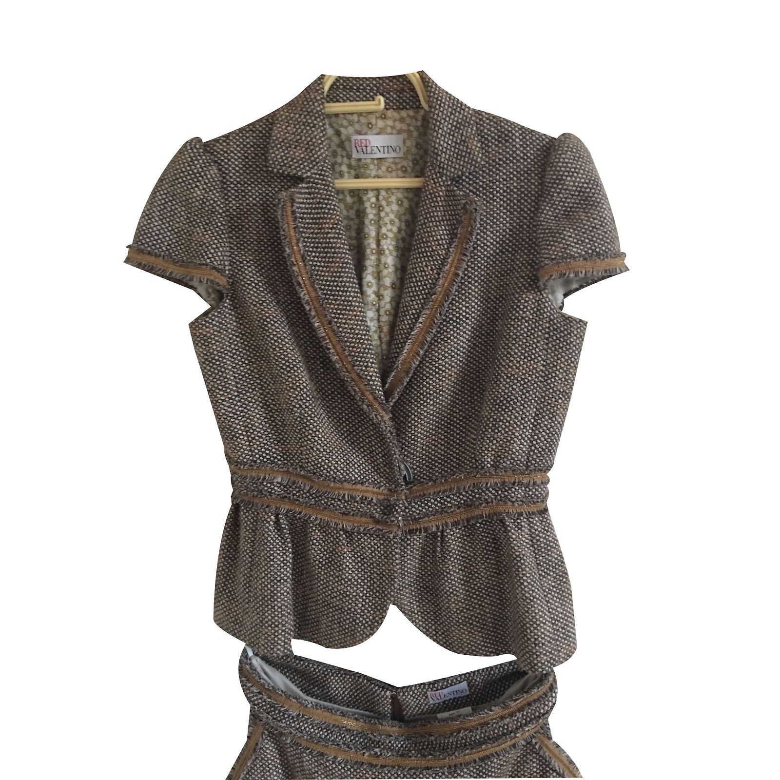 Veste En Soie Valentino Taille 42 Italienne - Style College, Beige, Neuf Sans étiquettes