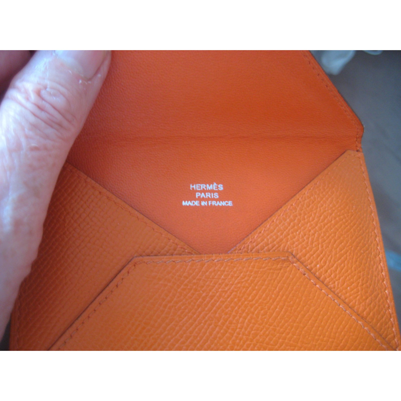 Hermès card holder Orange Leather ref.25041 - Joli Closet