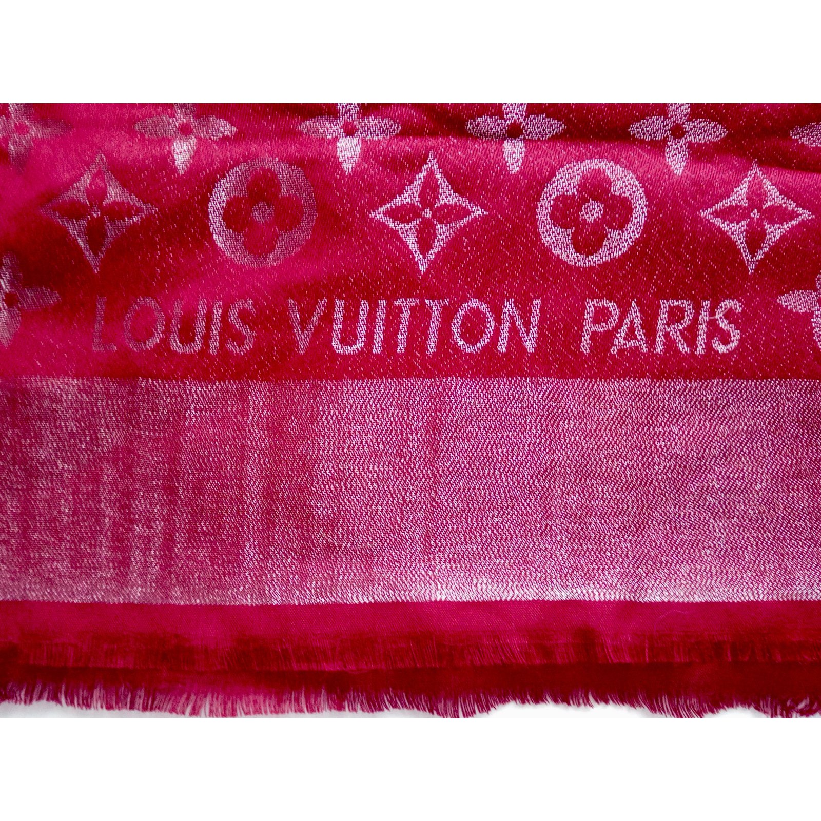 Louis Vuitton Monogram So Shine Red Shawl - AWL1761