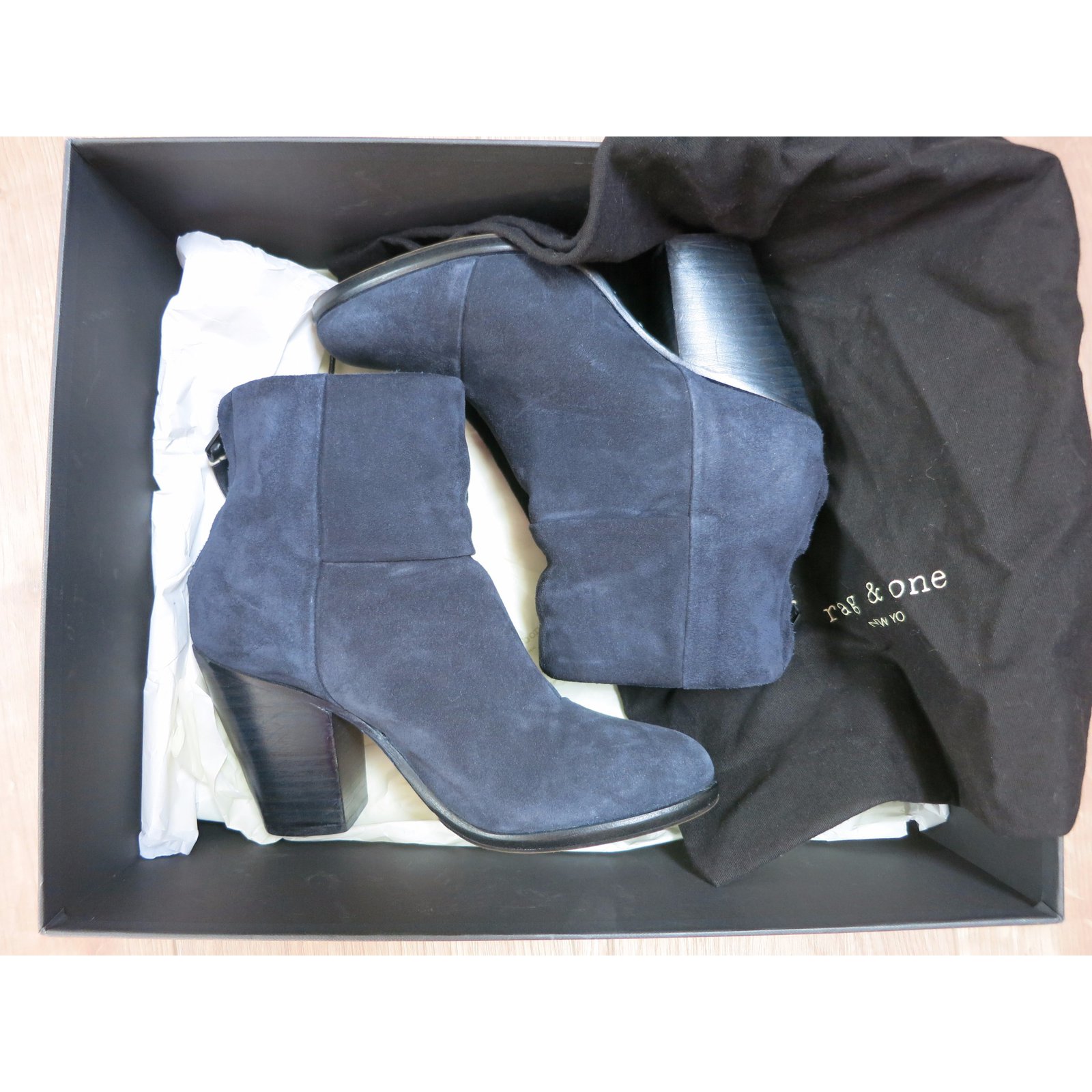 rag and bone blue suede boots