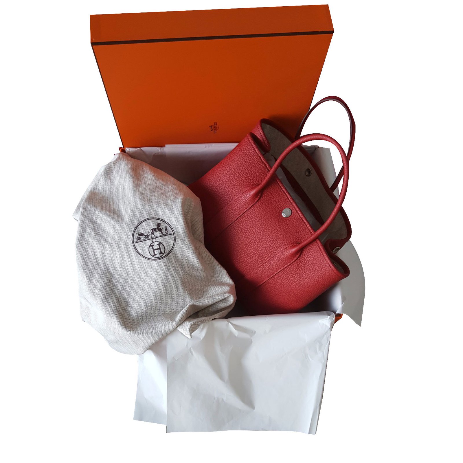 Hermès Garden party Red Leather ref.238638 - Joli Closet