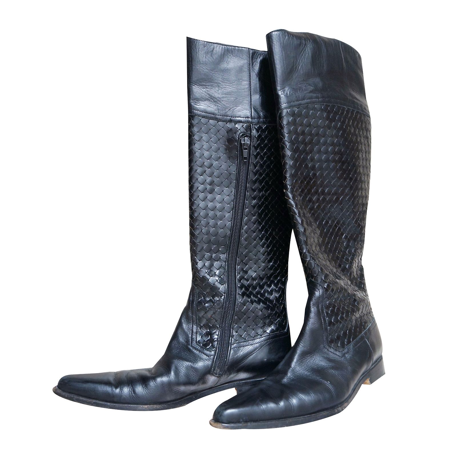 Bottines Stephane Kélian Taille 40 - Cuir Et Daim Noir - Occasion