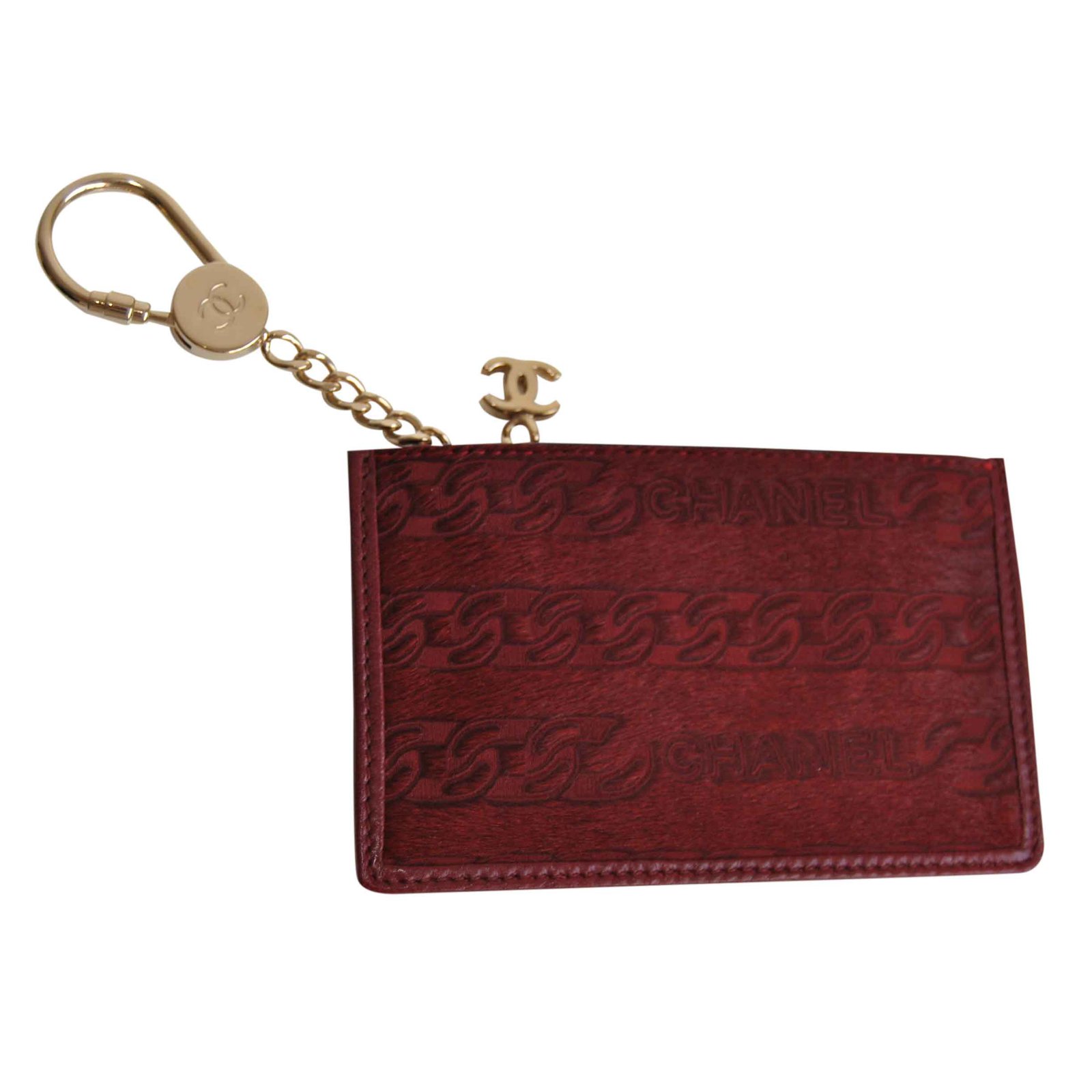 Chanel Coin purse/key holder Red Leather ref.26569 - Joli Closet