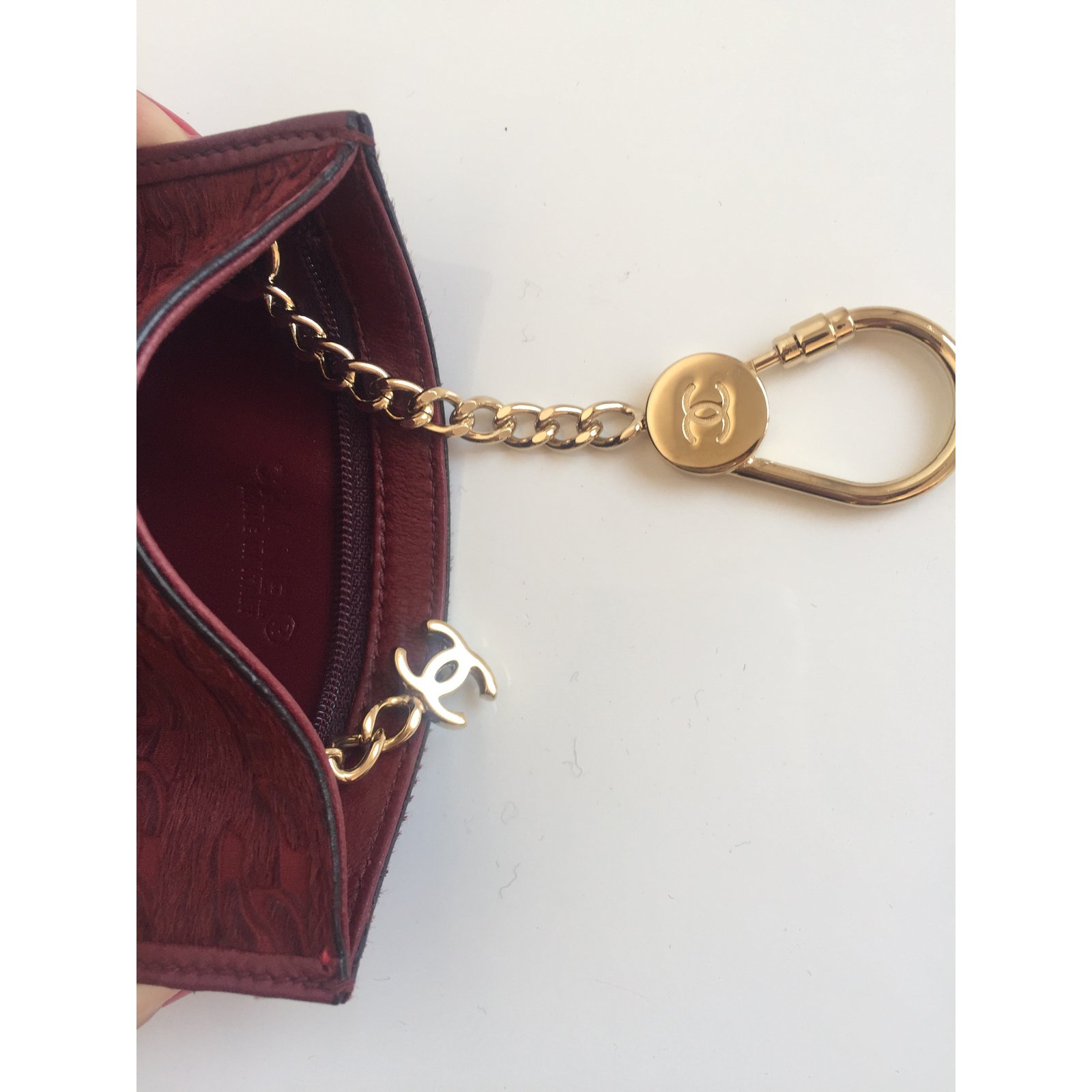 chanel key and card holder case