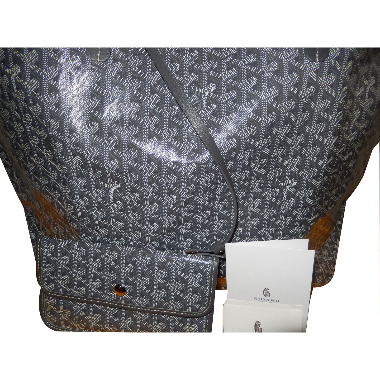 NEW GOYARD CABAS SAINT LOUIS GM HANDBAG IN GRAY GOYARDINE CANVAS POUCH BAG  Grey Cloth ref.999872 - Joli Closet