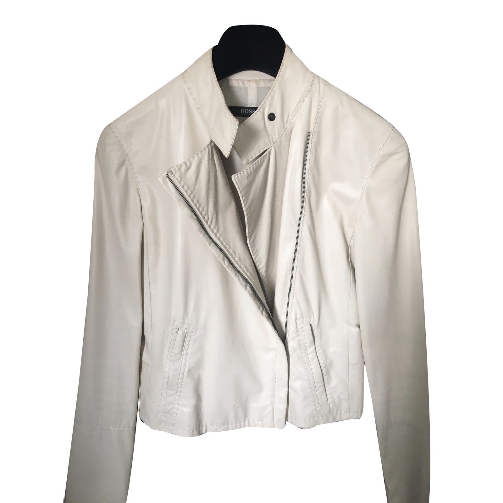 Hugo Boss Biker jackets White Leather ref.27045 - Joli Closet