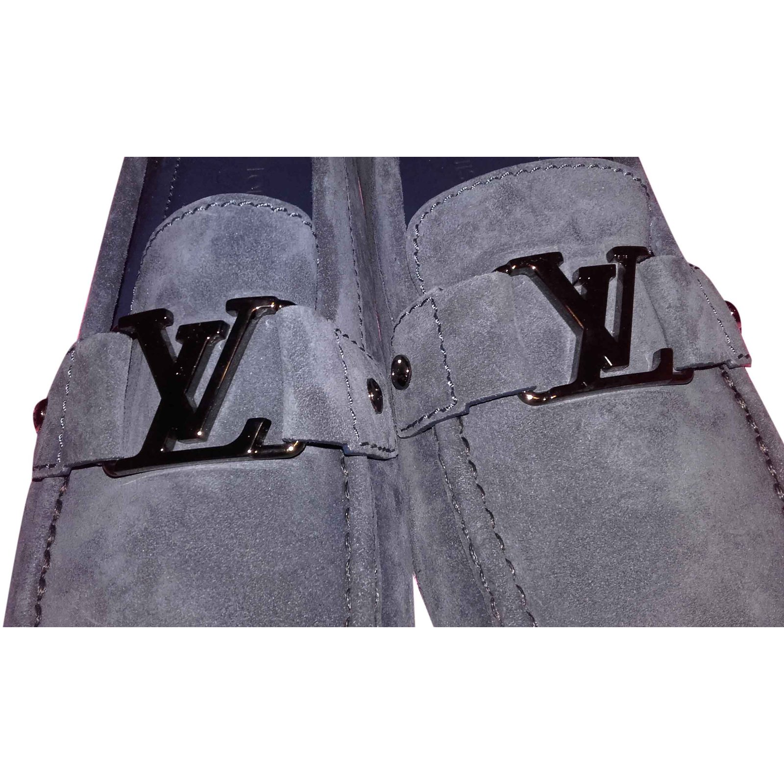 Louis Vuitton Loafers Slip ons Navy blue Leather ref.308955 - Joli Closet