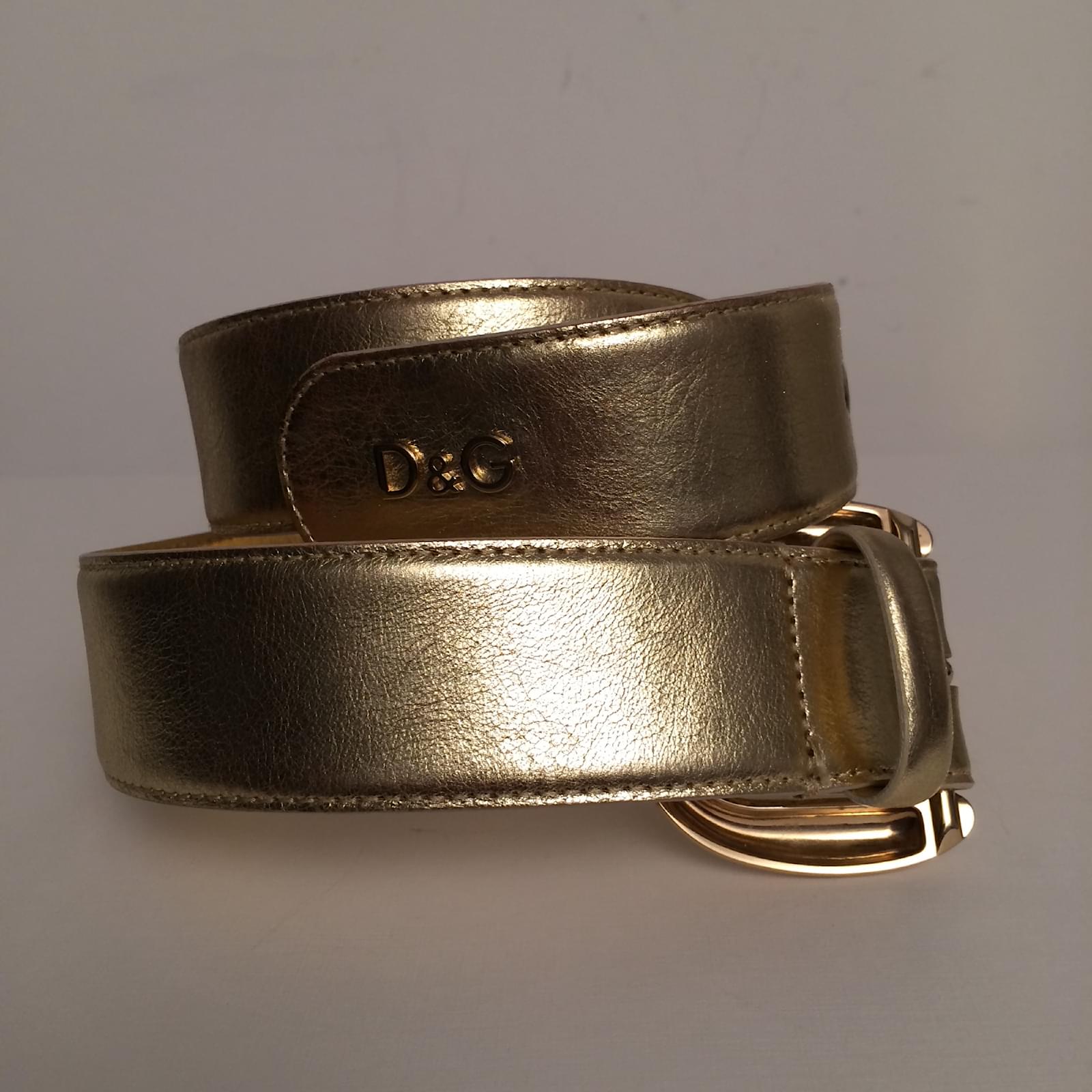 D&G Belt Golden Leather ref.27885 Joli Closet