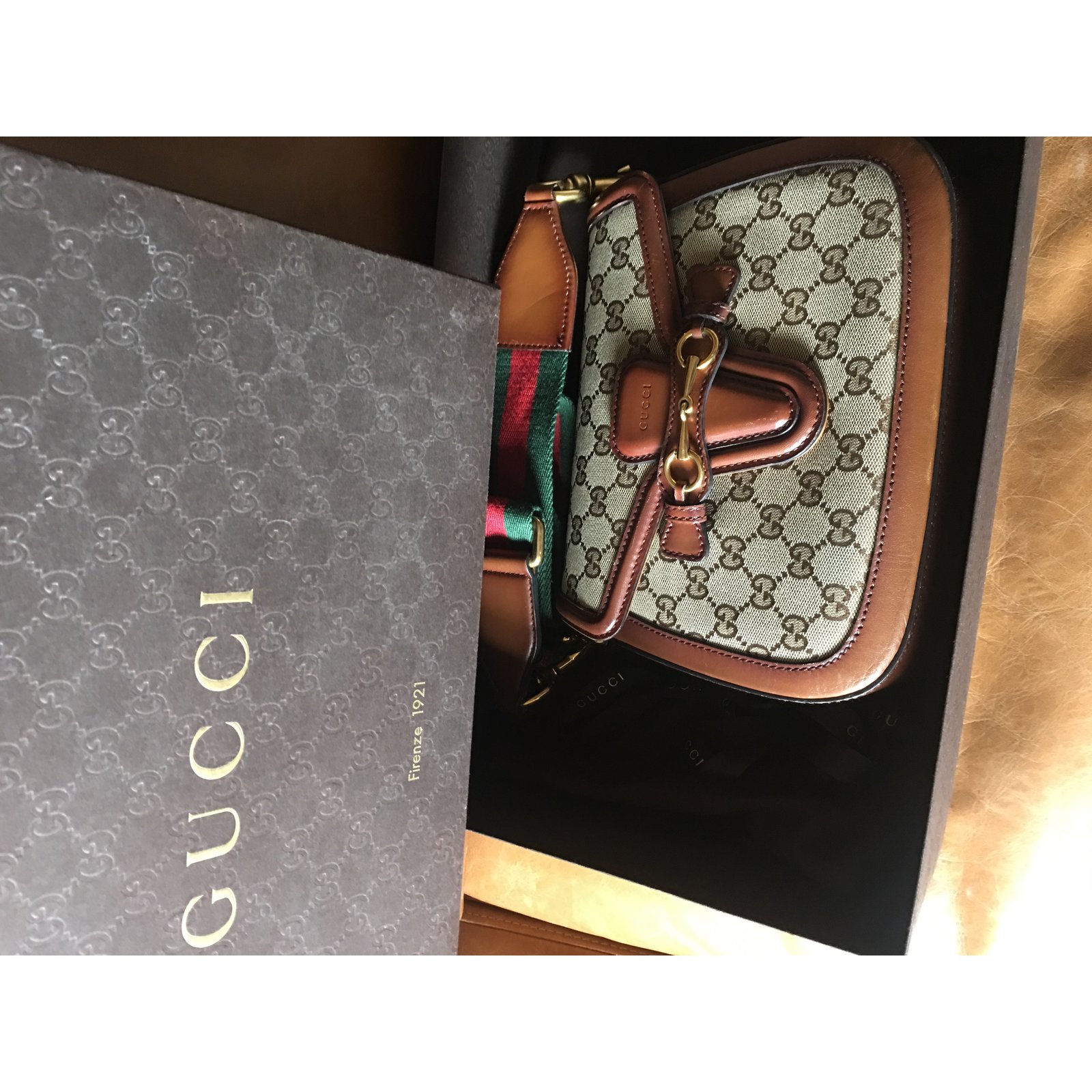 Gucci vintage ophidia Beige Leather Cloth ref.193706 - Joli Closet