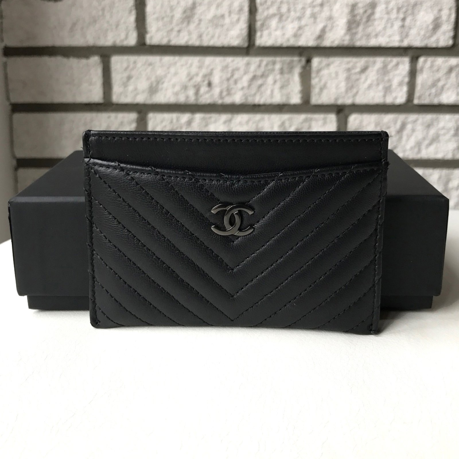 Chanel SO BLACK card holder Leather ref.28082 - Joli Closet