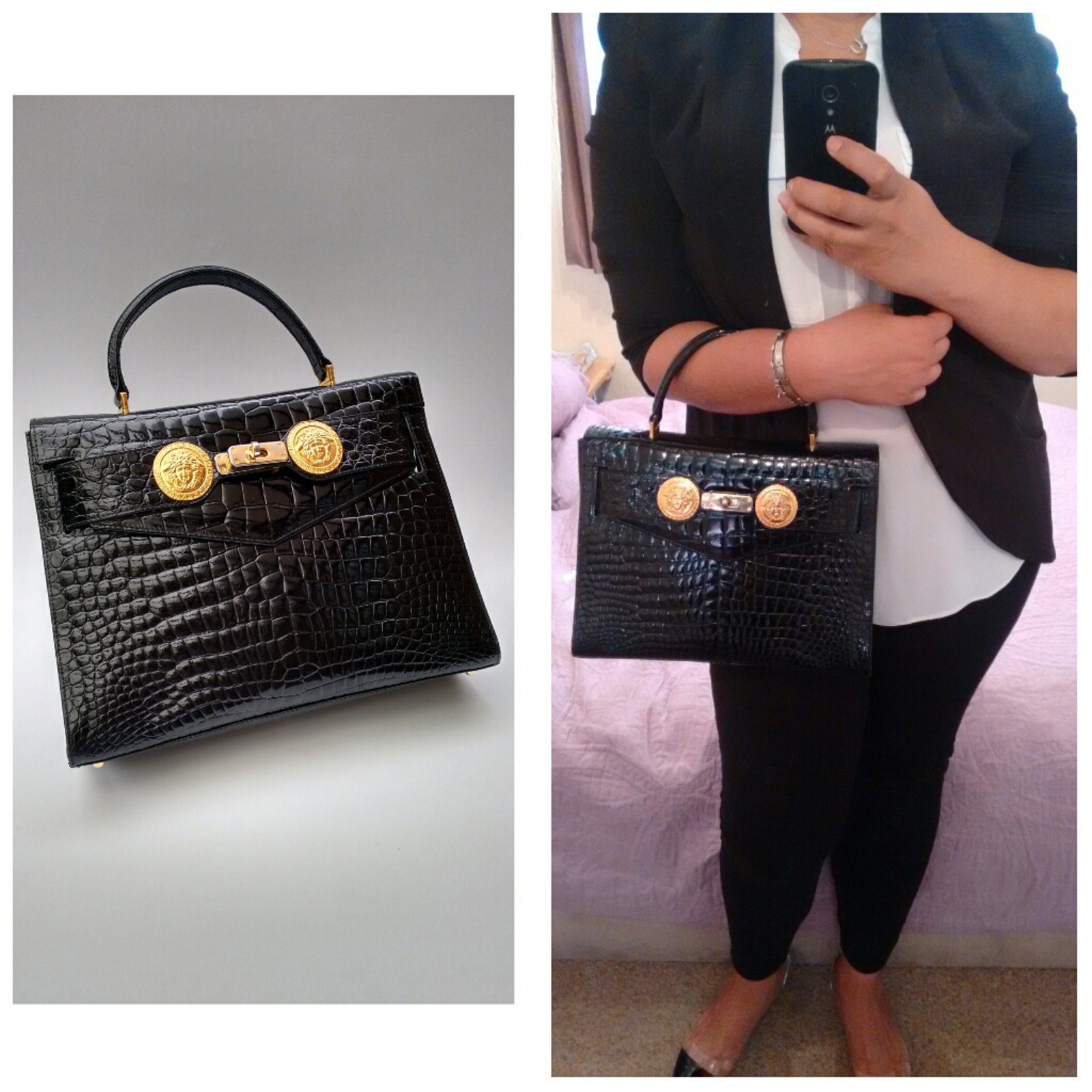 Gianni Versace Handbags Black Leather ref.462111 - Joli Closet