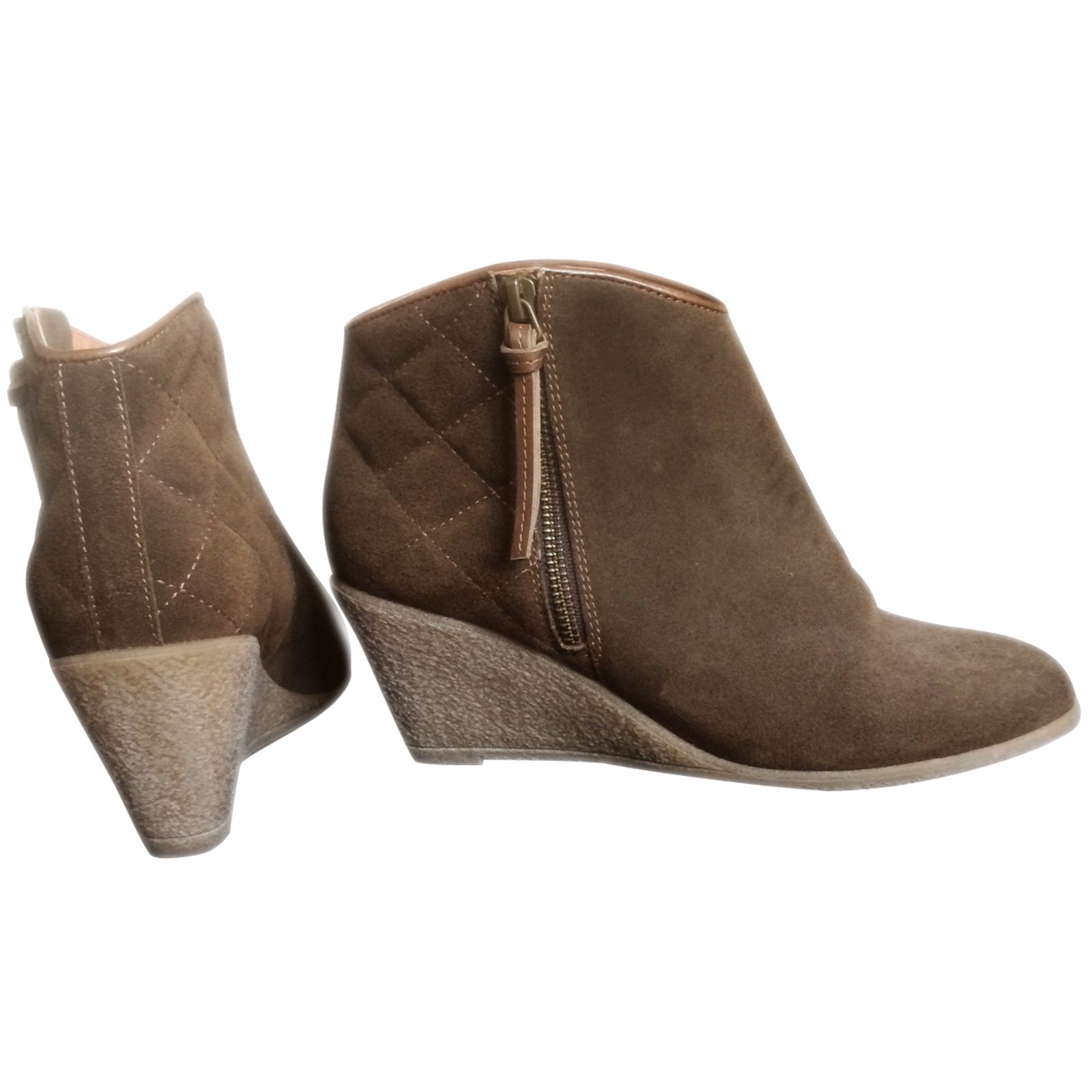 Sessun Ankle Boots Brown Leather ref.28921 - Joli Closet