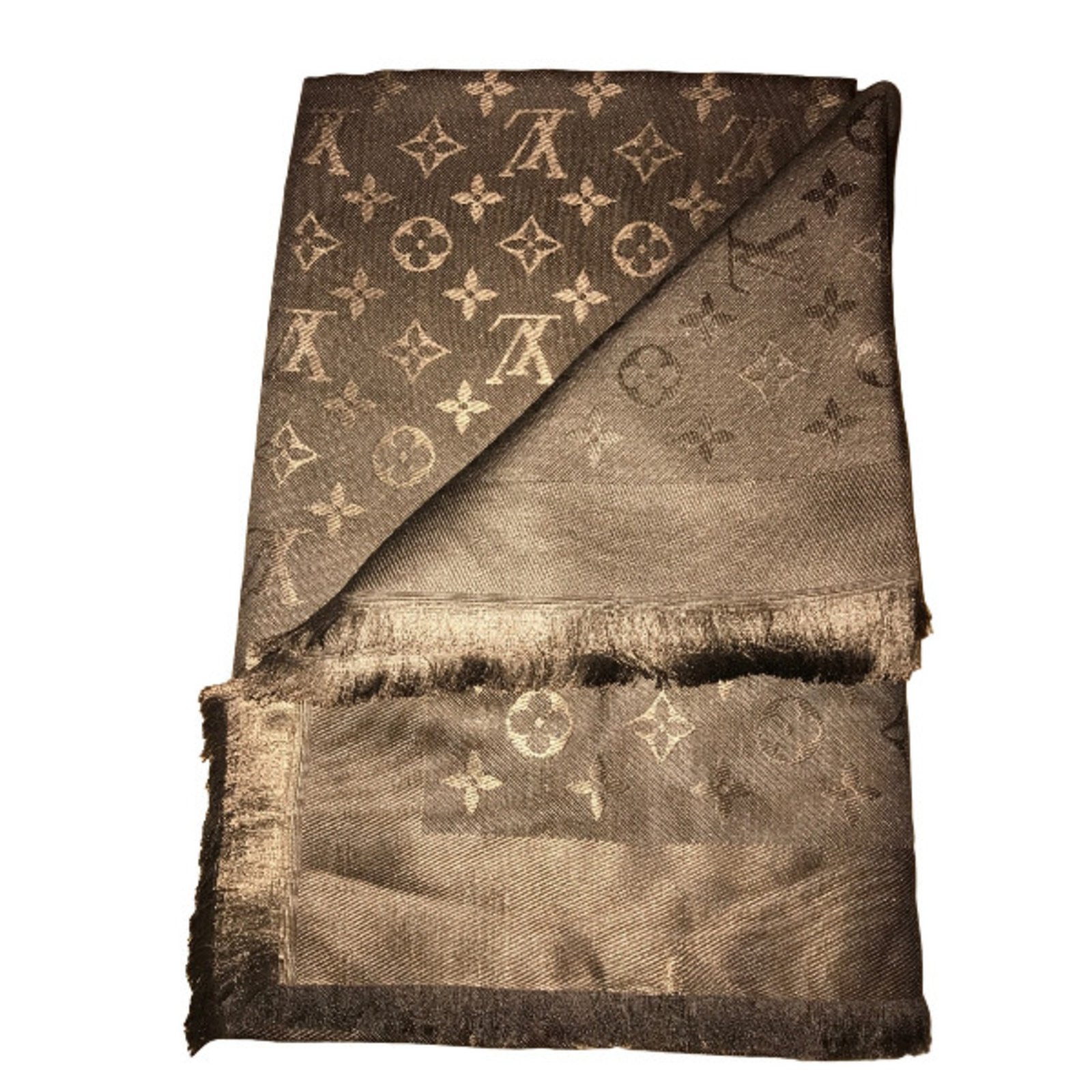 Louis Vuitton More and More lined face shawl Brown Silk ref.557090