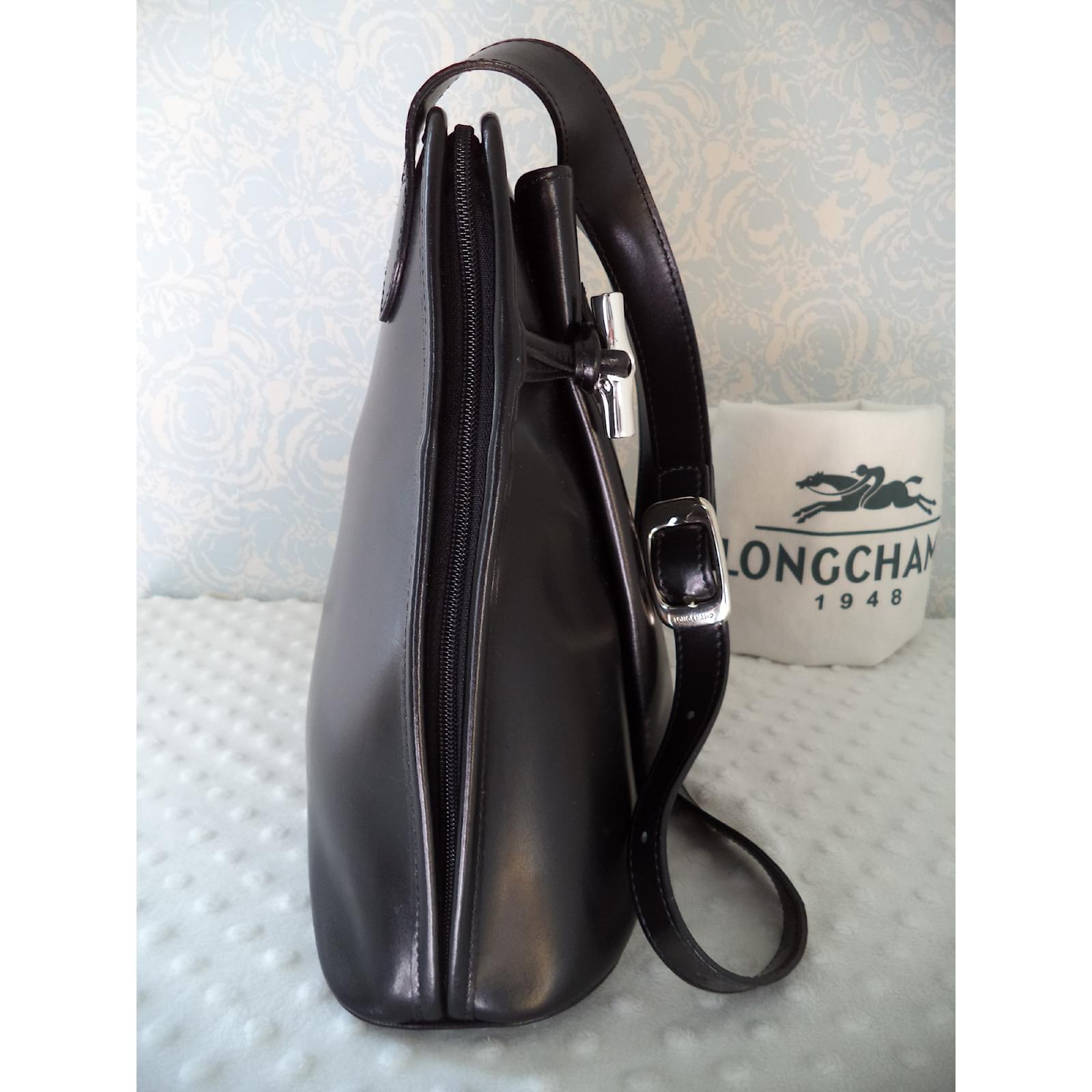 Longchamp ROSEAU Cuir Noir ref.30818 - Joli Closet